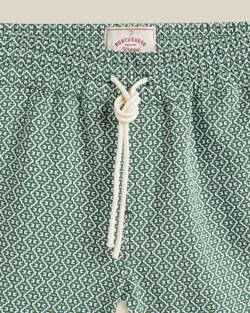 Portuguese Tile Shorts - Green