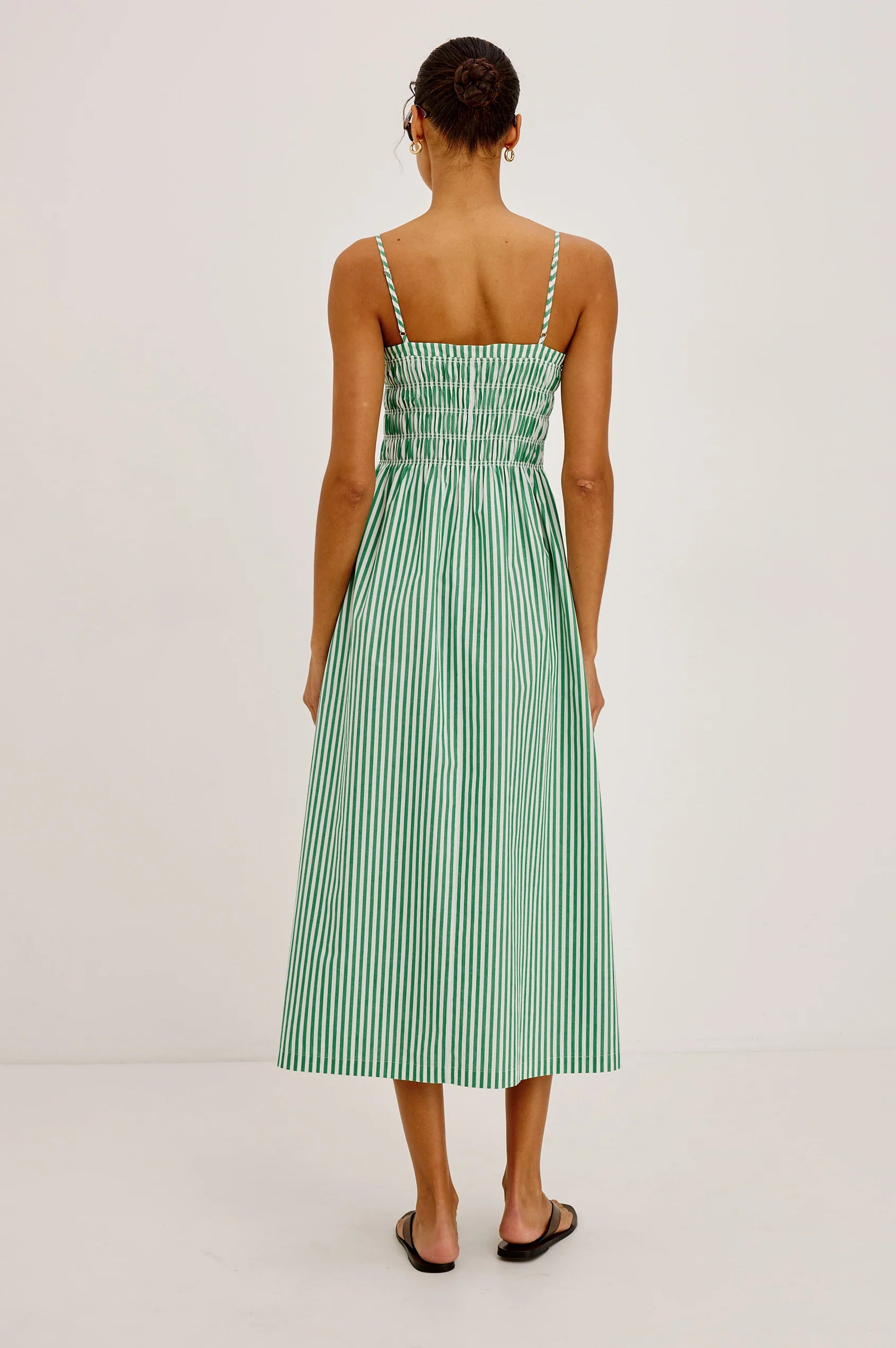 Primrose Dress - Emerald Stripe