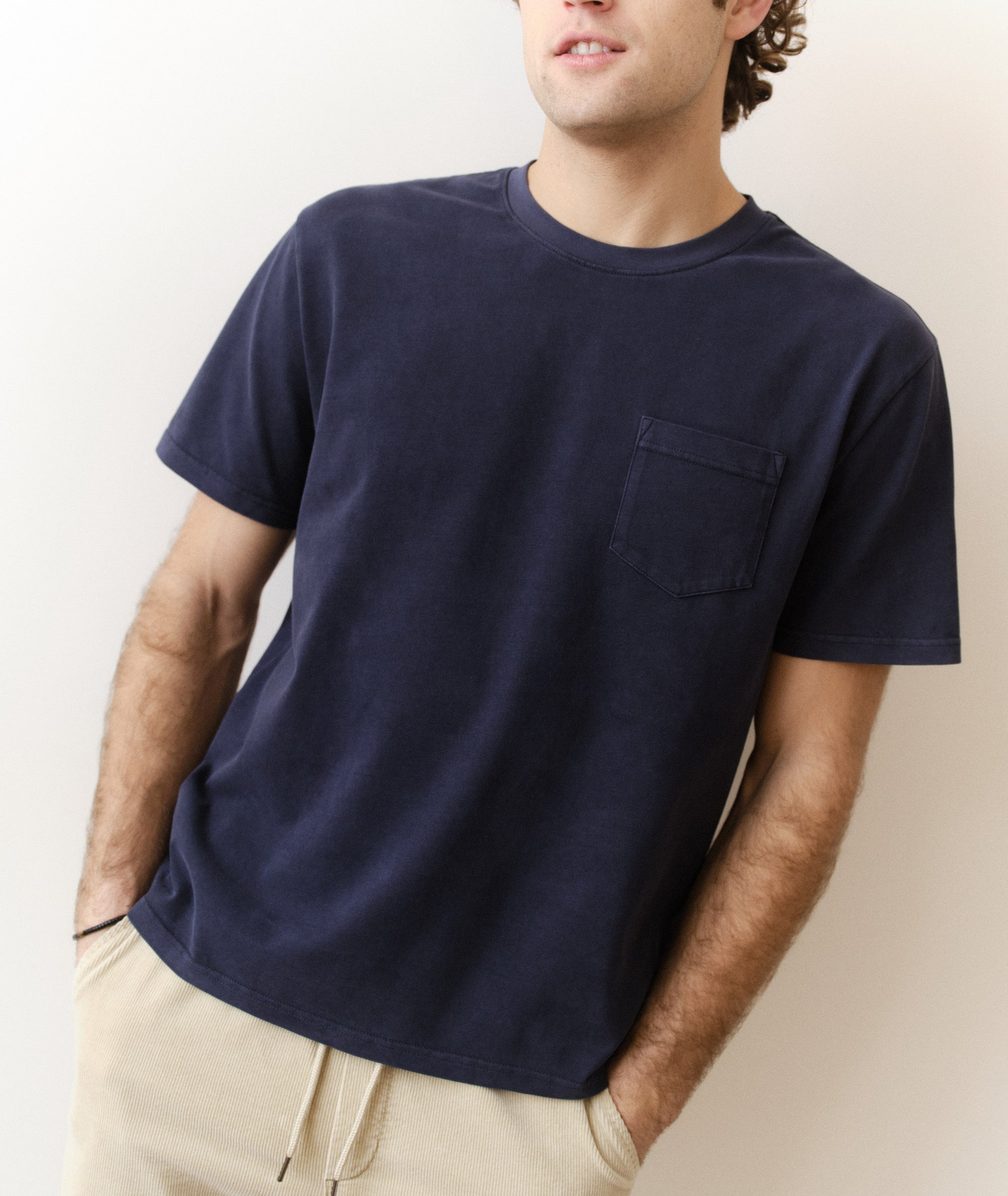Luxe 250 Relaxed Pocket Tee - India Ink