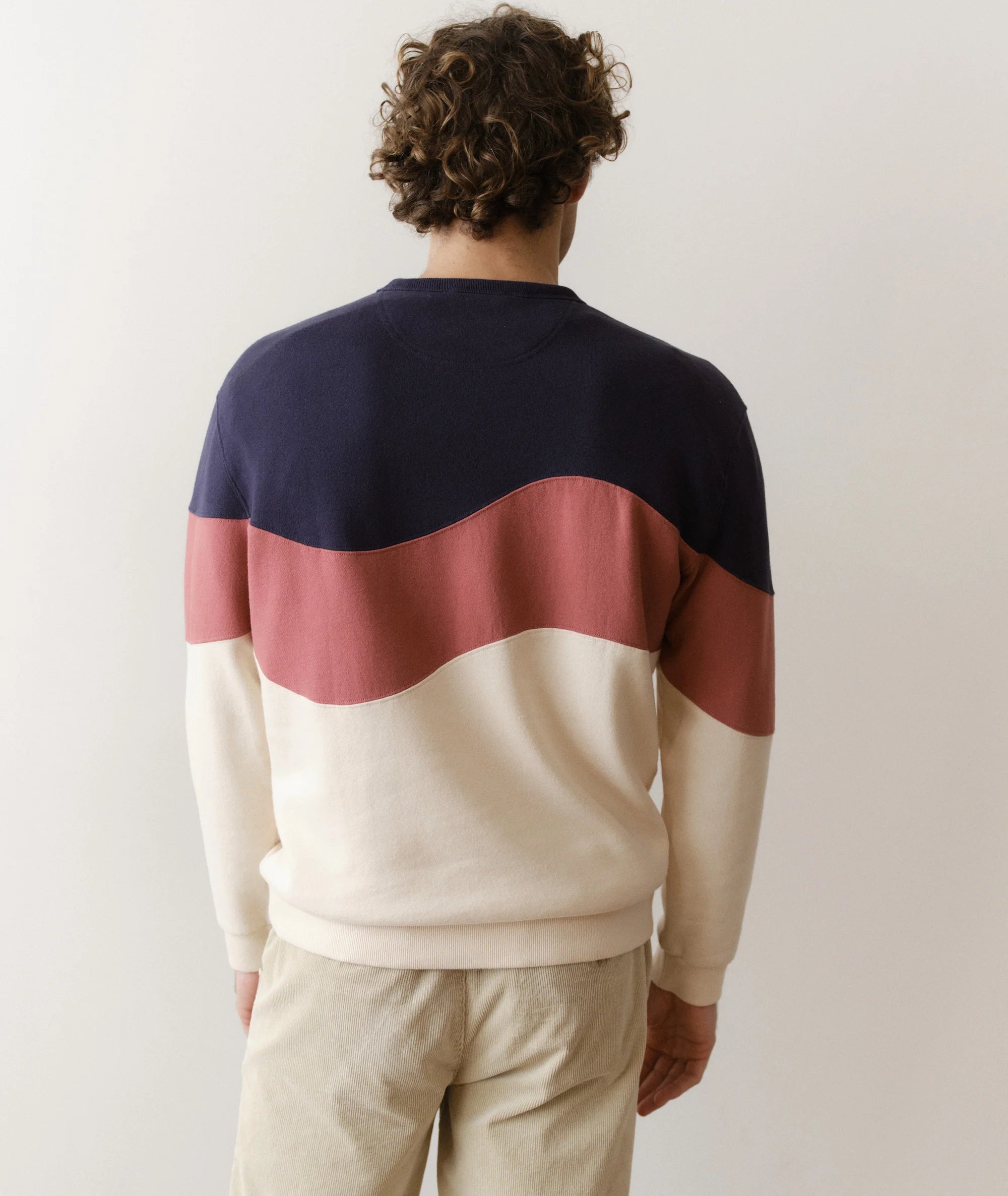Relaxed Cloud 9 Fleece Crewneck - Withered Rose Colorblock