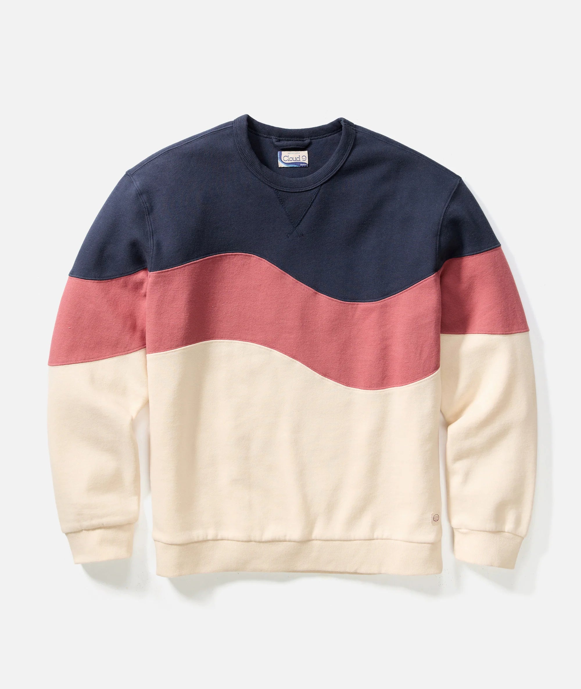 Relaxed Cloud 9 Fleece Crewneck - Withered Rose Colorblock