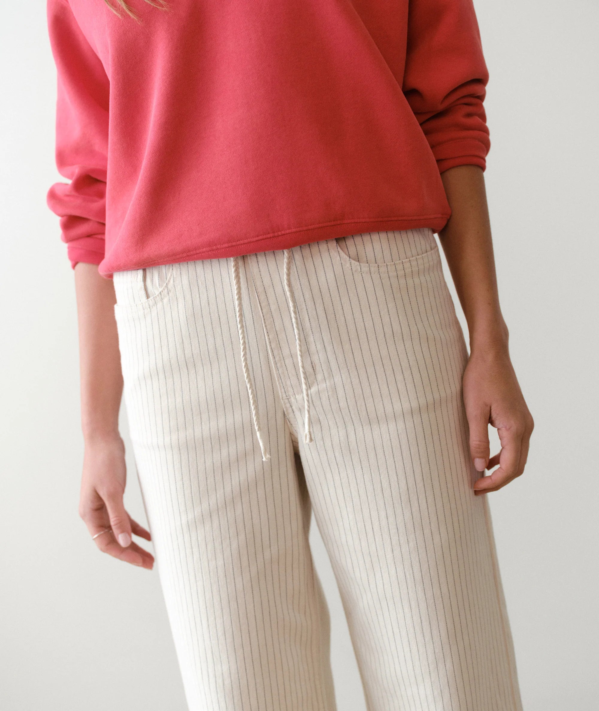 Ella Wide Leg Pant - Ticking Stripe