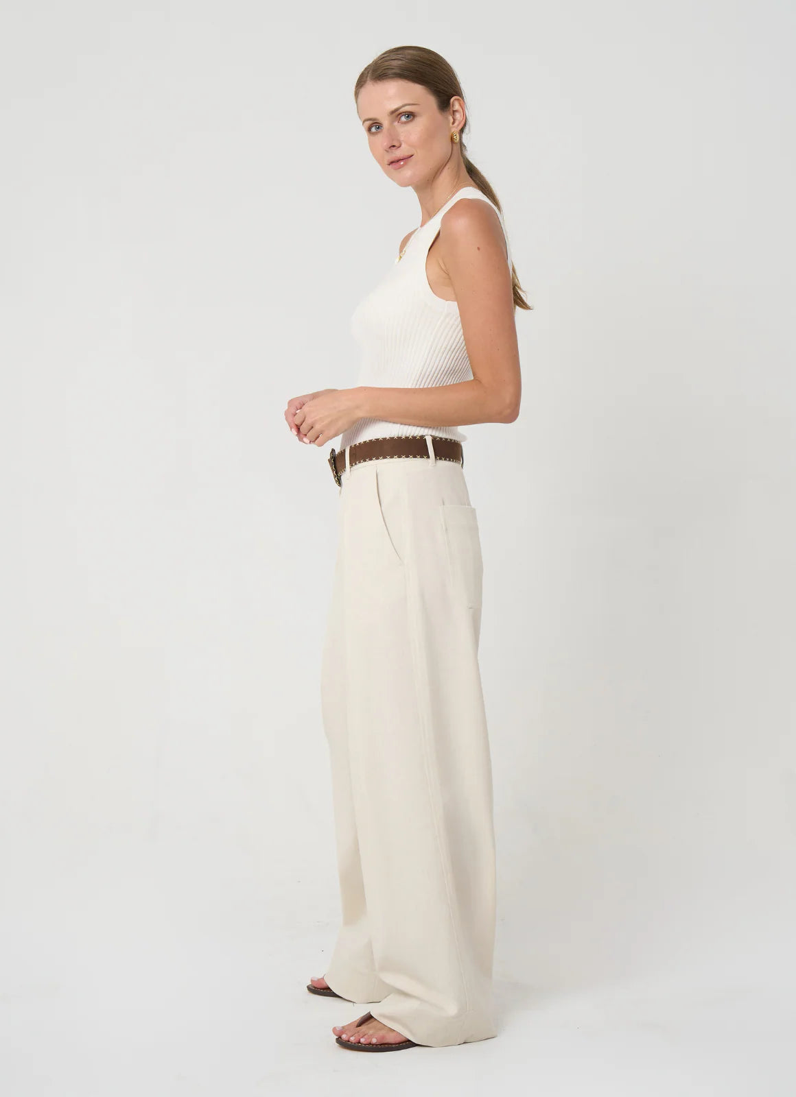 Penny Pleated Pant - Ivory