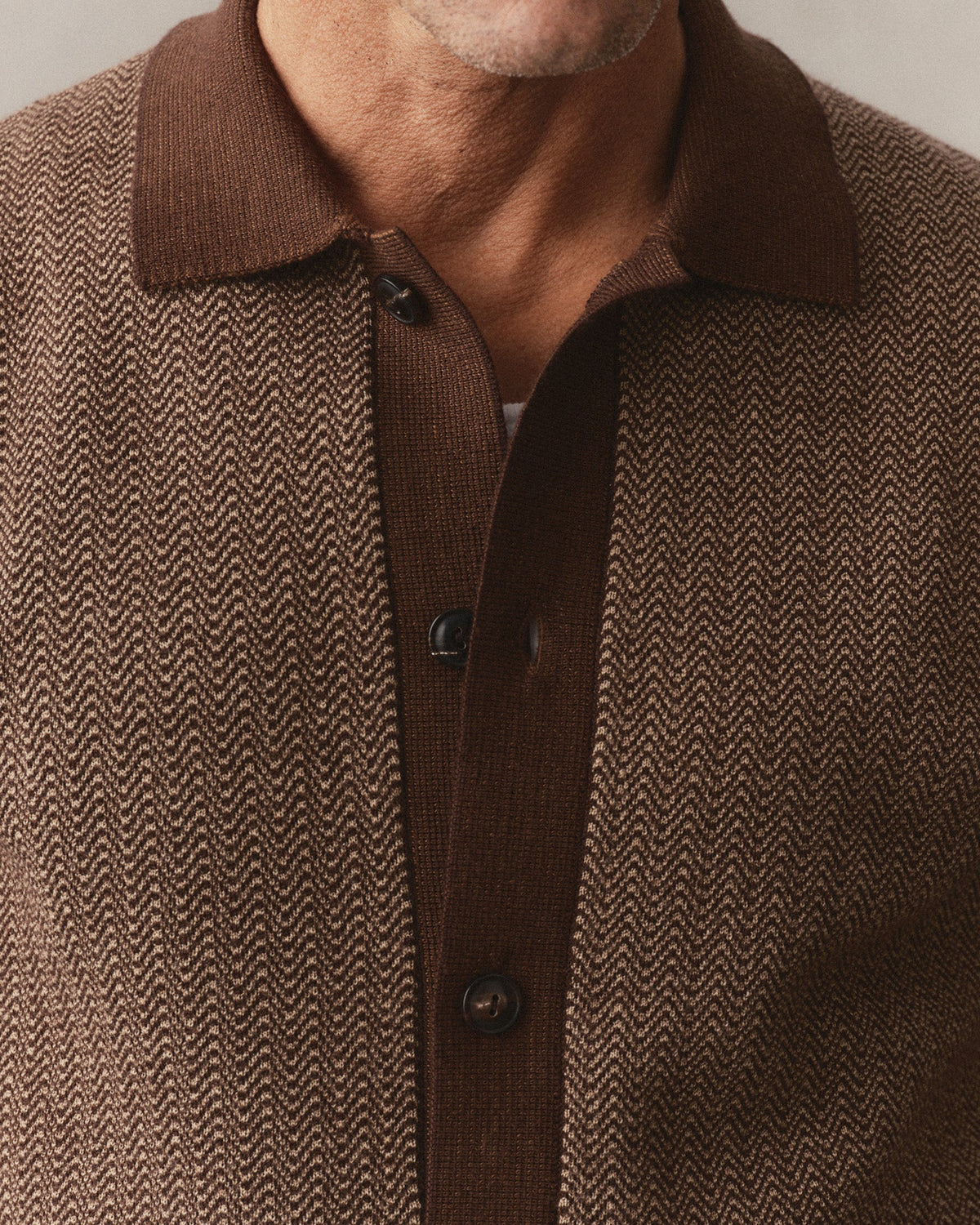 The Miles Sweater Polo - Espresso Merino
