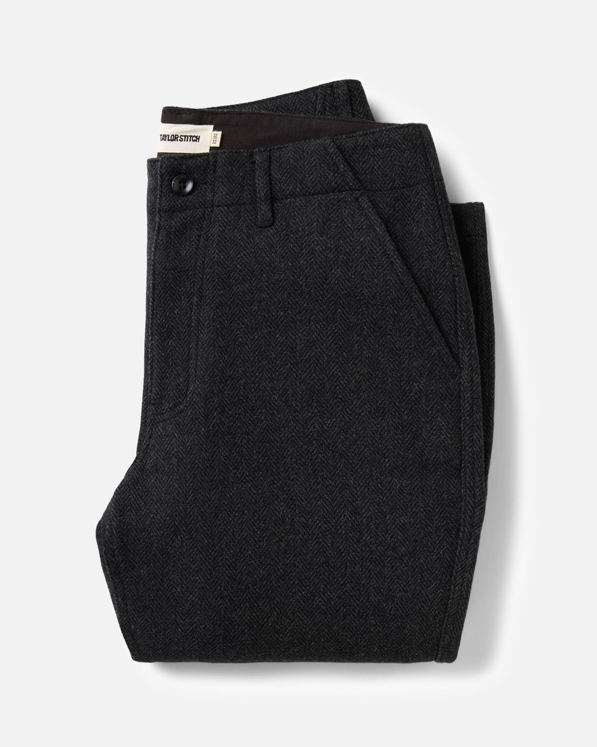 The Carnegie Pant - Coal Herringbone Wool