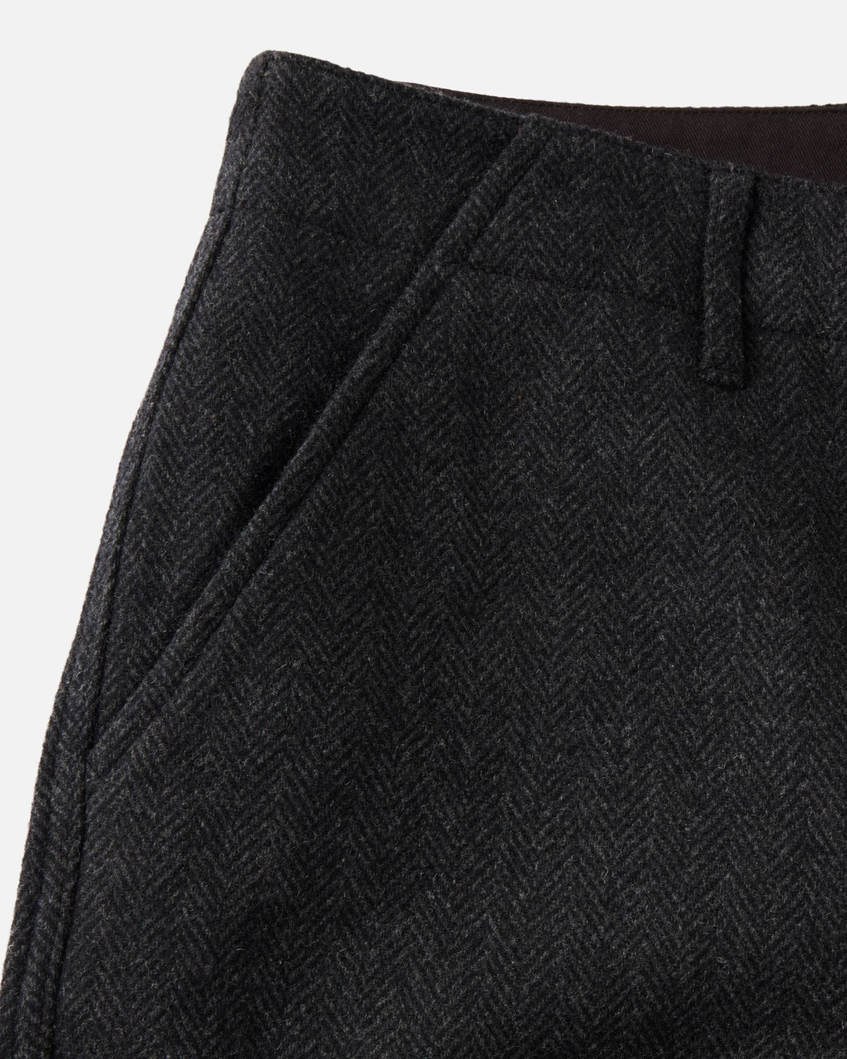 The Carnegie Pant - Coal Herringbone Wool