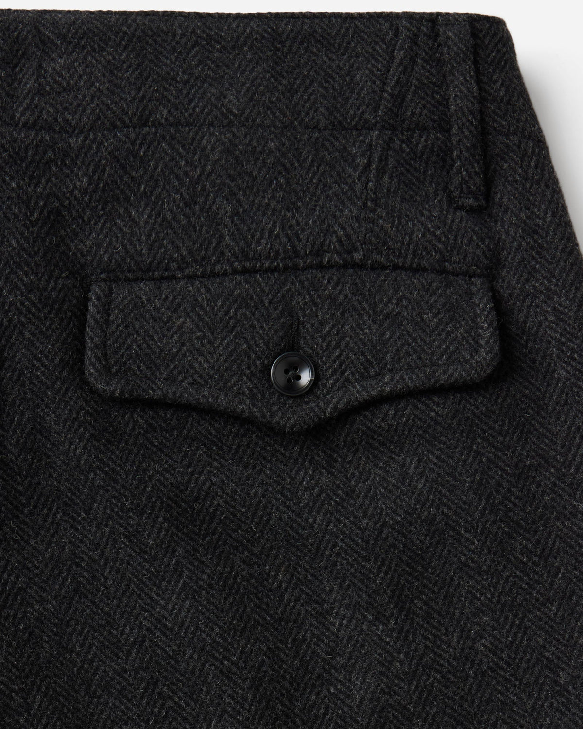 The Carnegie Pant - Coal Herringbone Wool