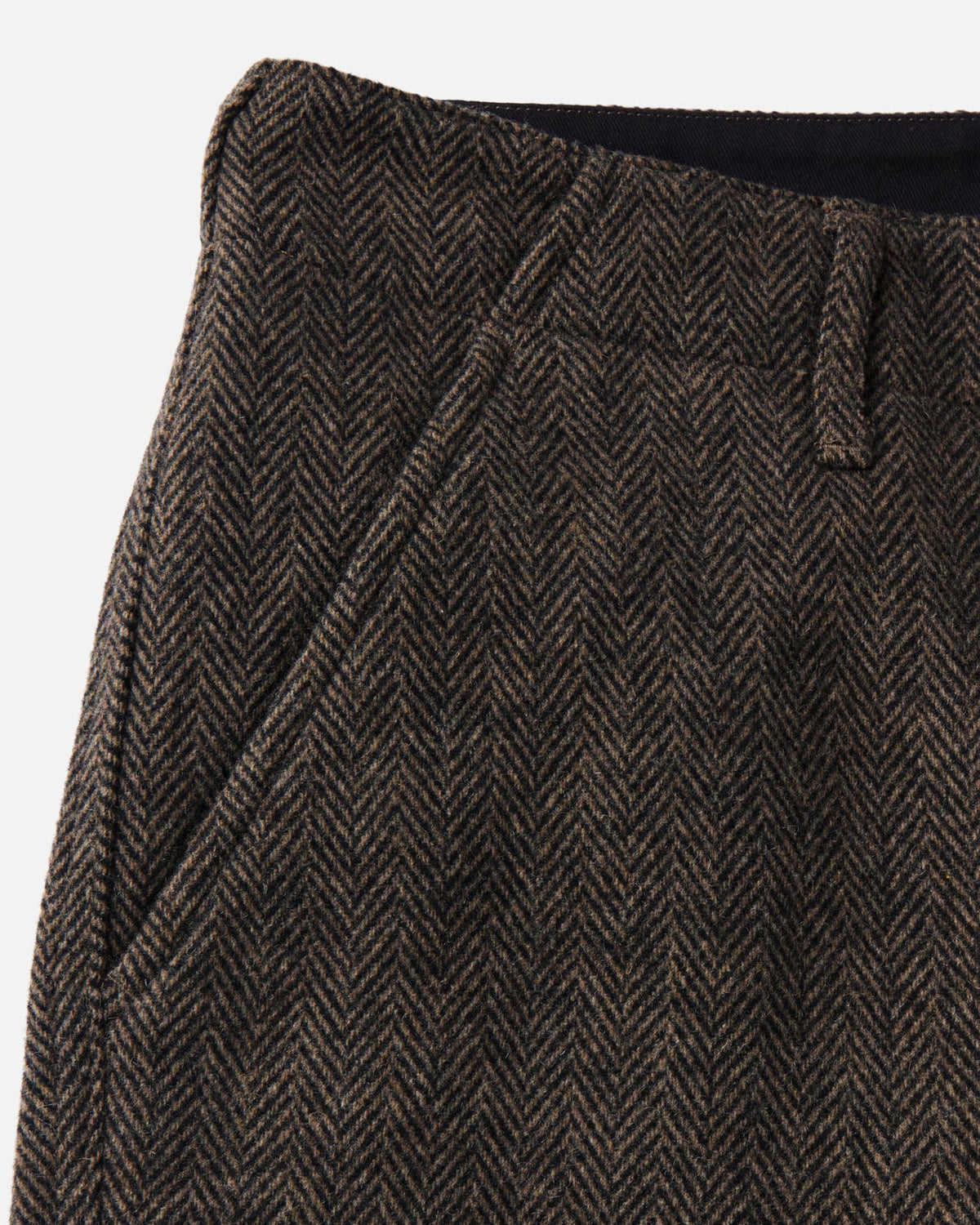 The Carnegie Pant - Walnut Herringbone Wool