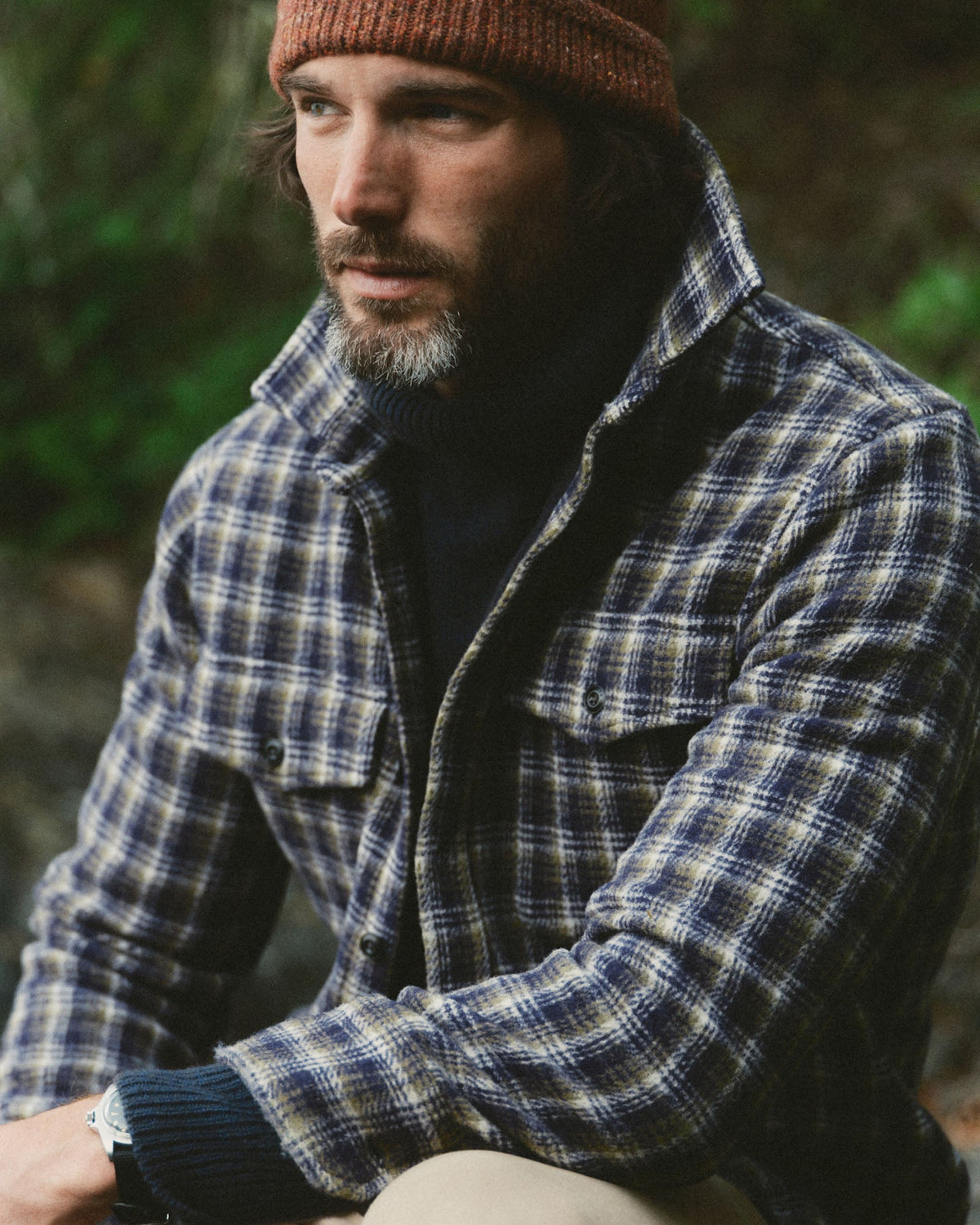 The Maritime Shirt Jacket - Navy Shadow Plaid Wool