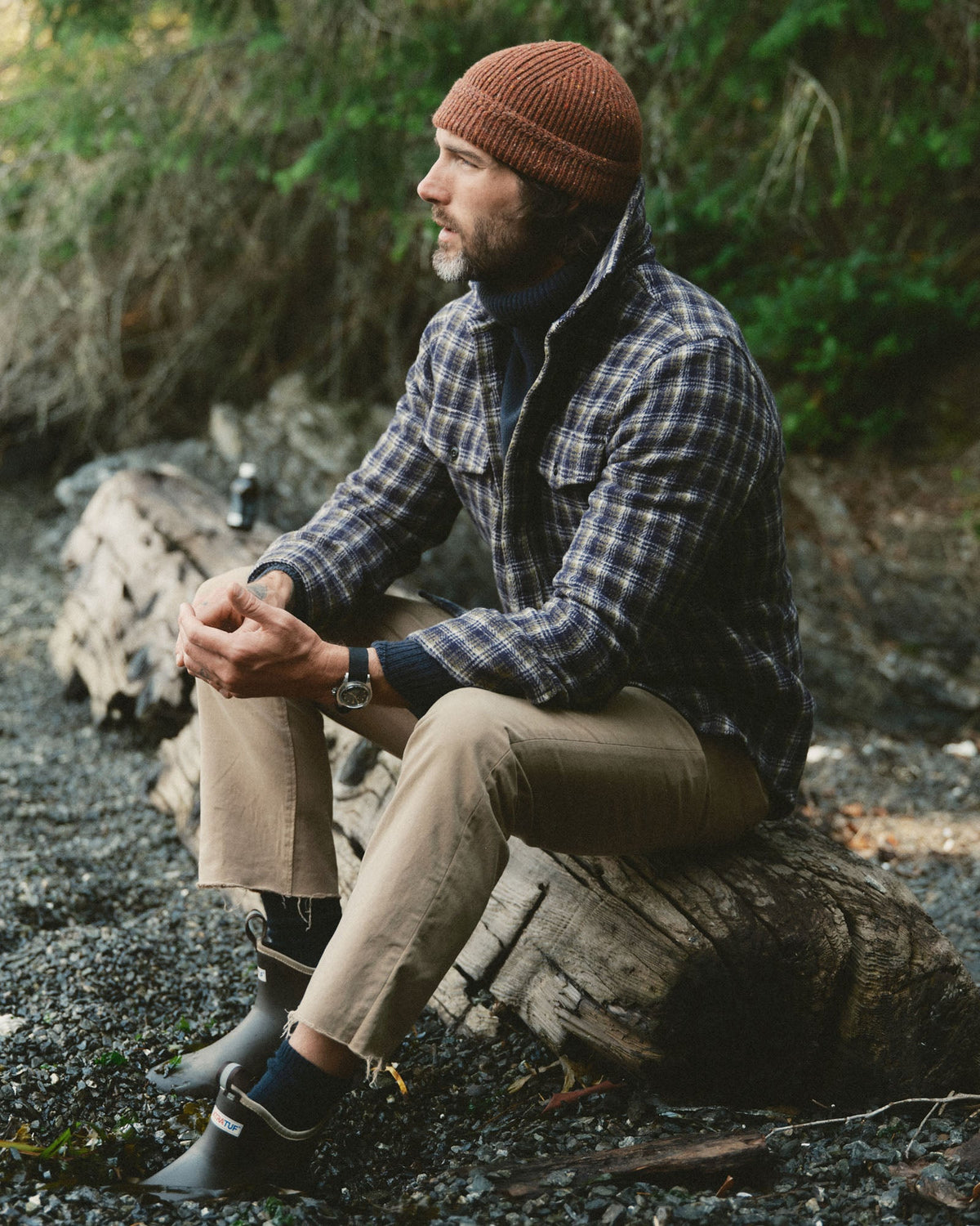 The Maritime Shirt Jacket - Navy Shadow Plaid Wool