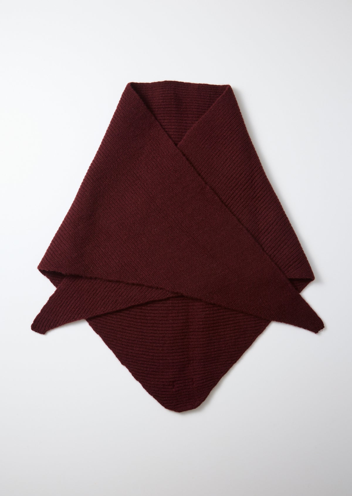 Merino Lambswool Triangle Scarf - Wine