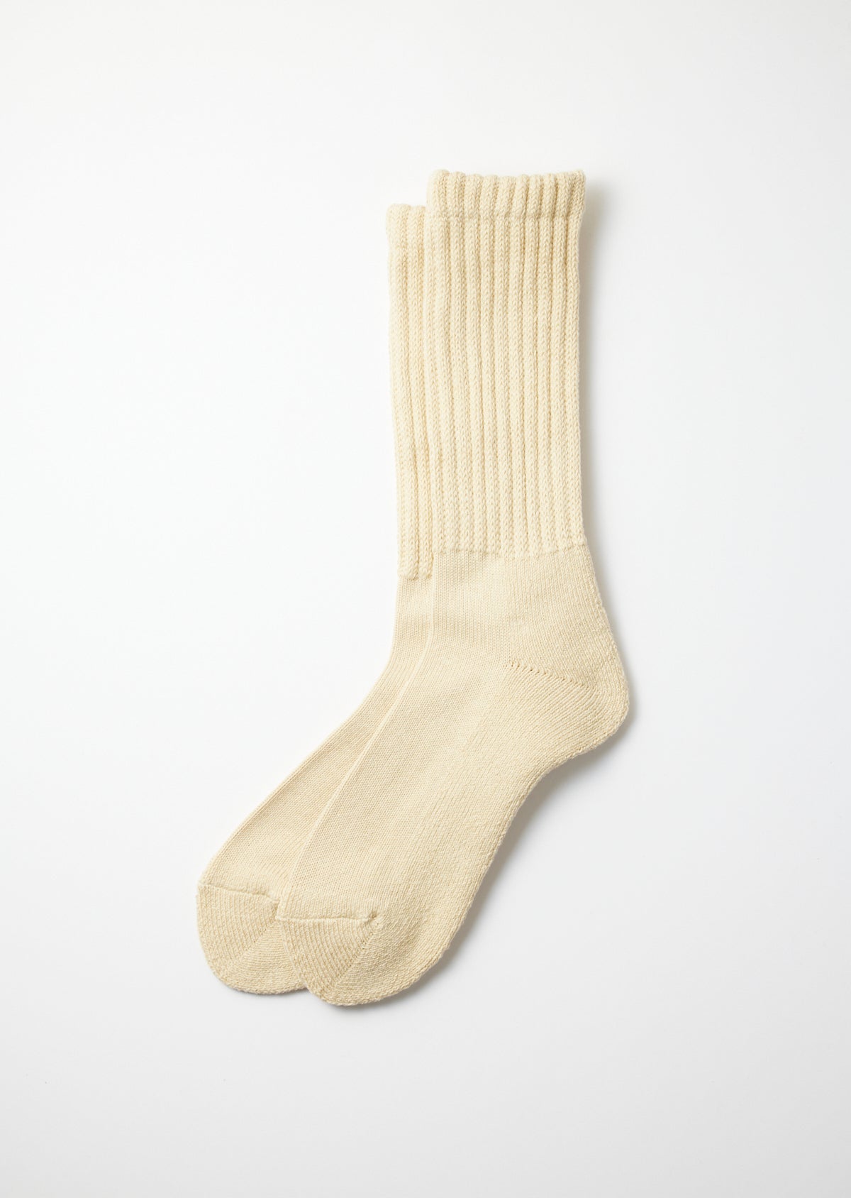 Loose Pile Crew Socks - Raw Beige