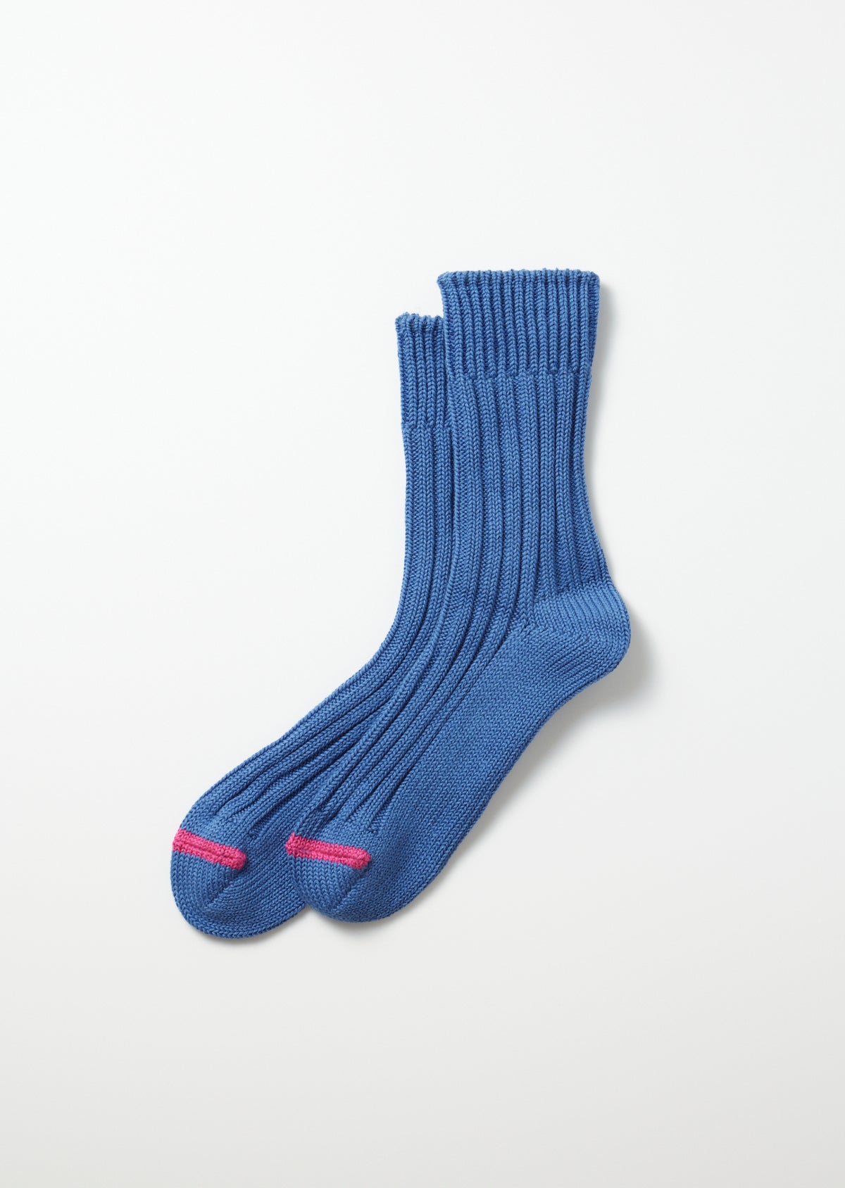 Chunky Ribbed Crew Socks - Smalt Blue