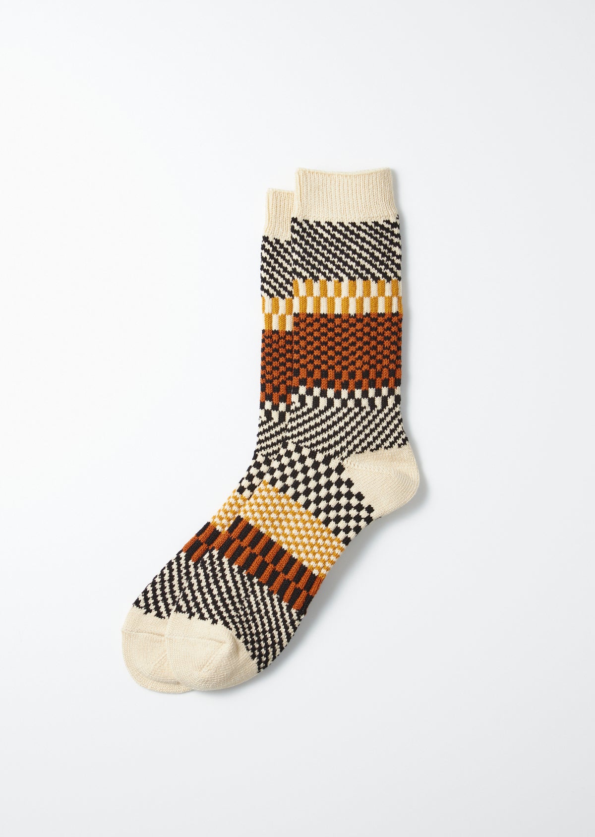 Check & Step Socks - Black