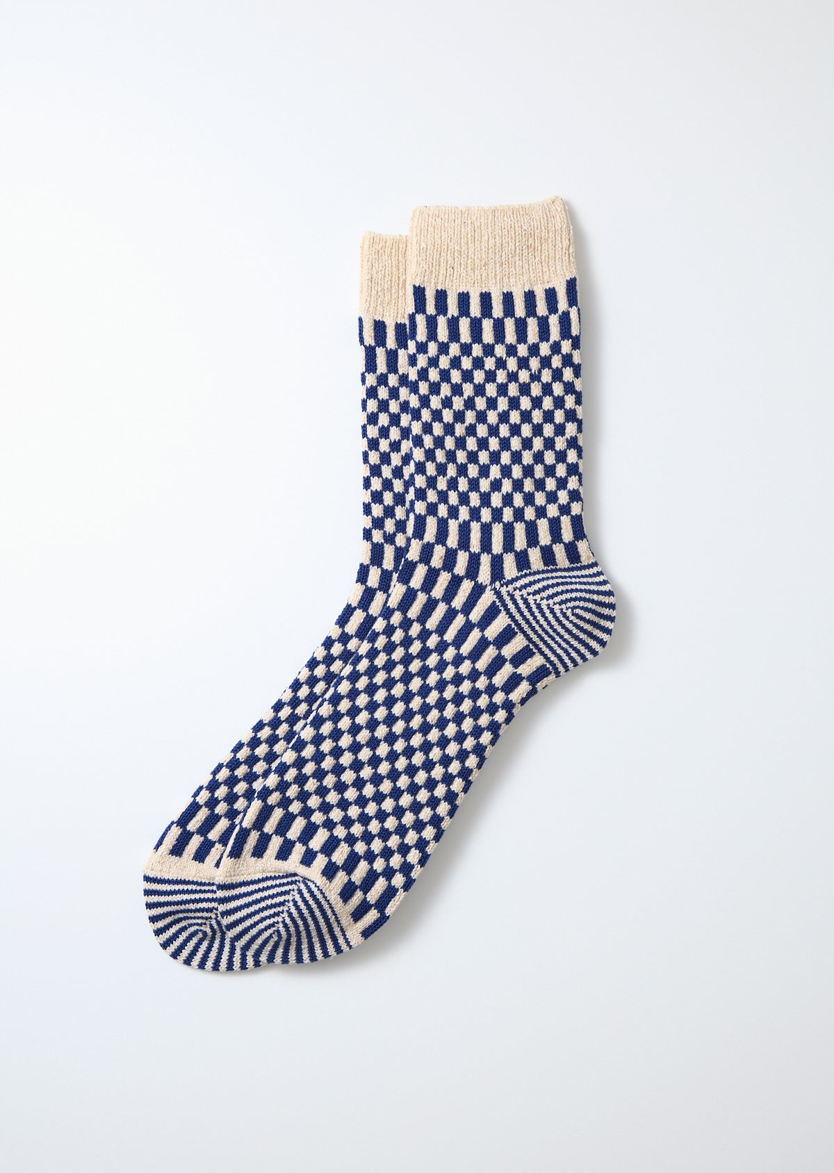 Checkerboard Pattern Socks - Blue