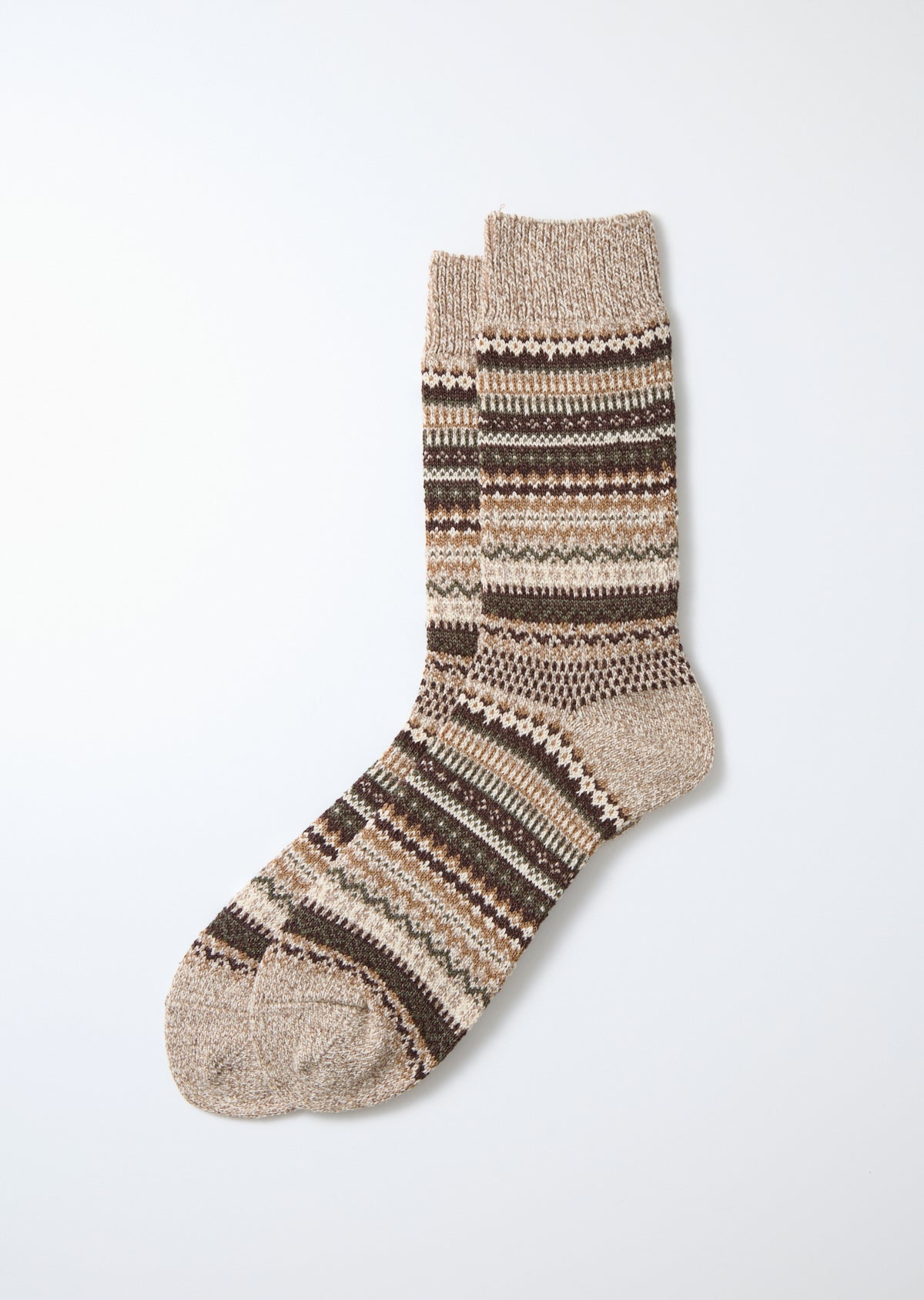 Nordic Pattern Socks - Brown
