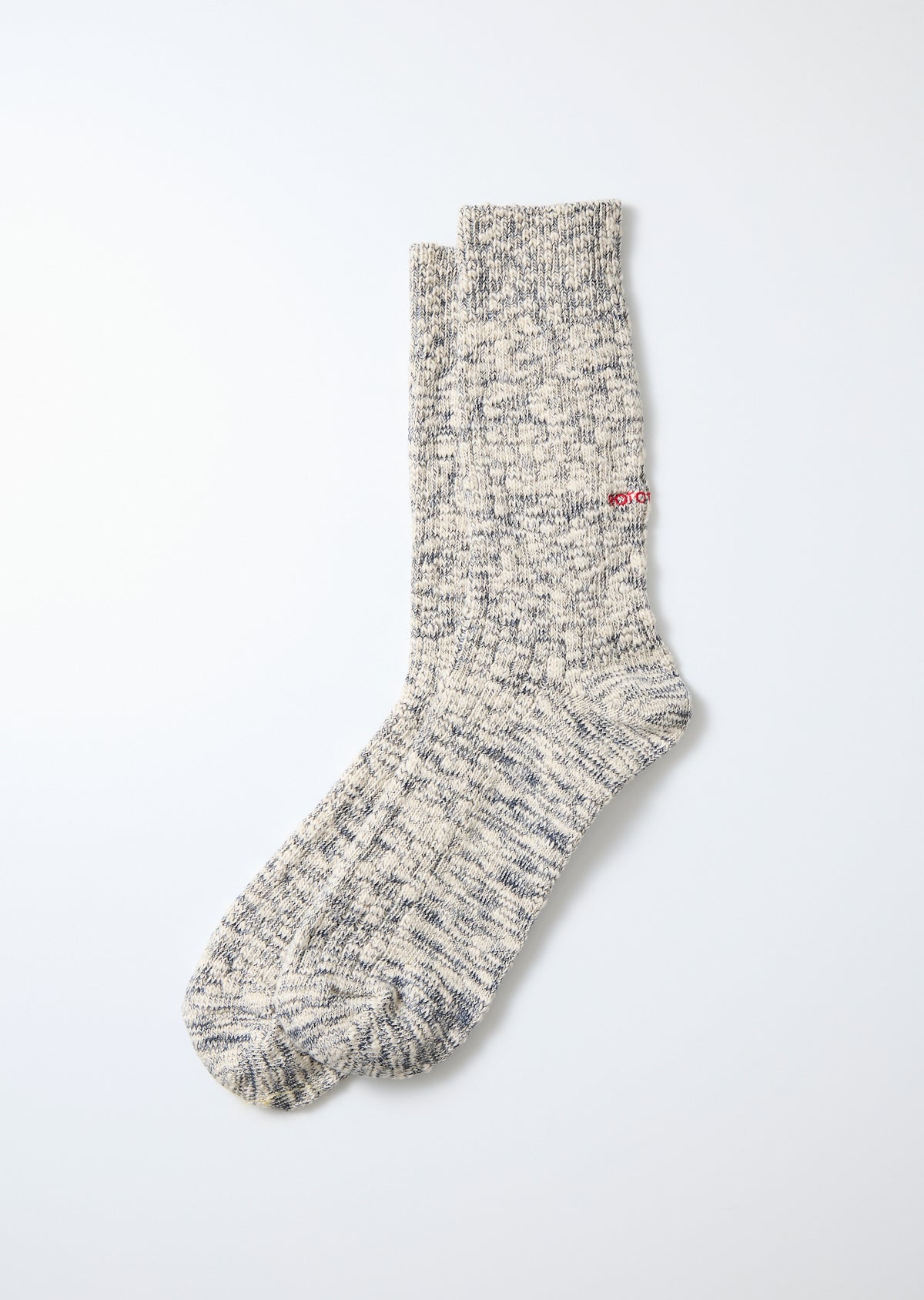 Organic Cotton Slub Crew Socks - Navy
