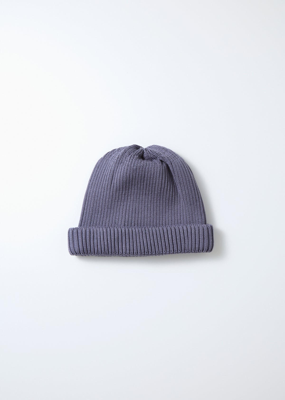 Cotton Roll Up Beanie - Faded Blue