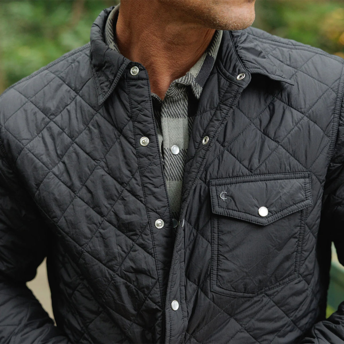 Quilted Shacket - Black