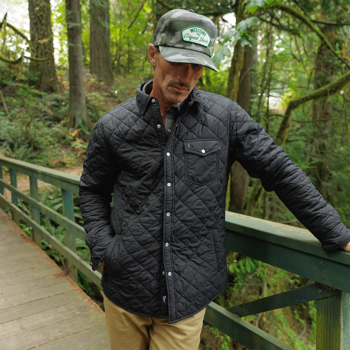 Quilted Shacket - Black