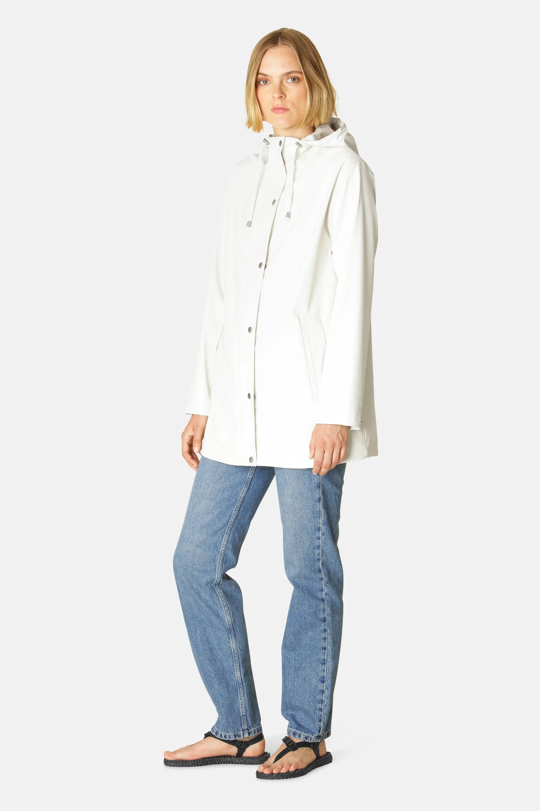 Hooded Raincoat (RAIN228) - Milk Créme