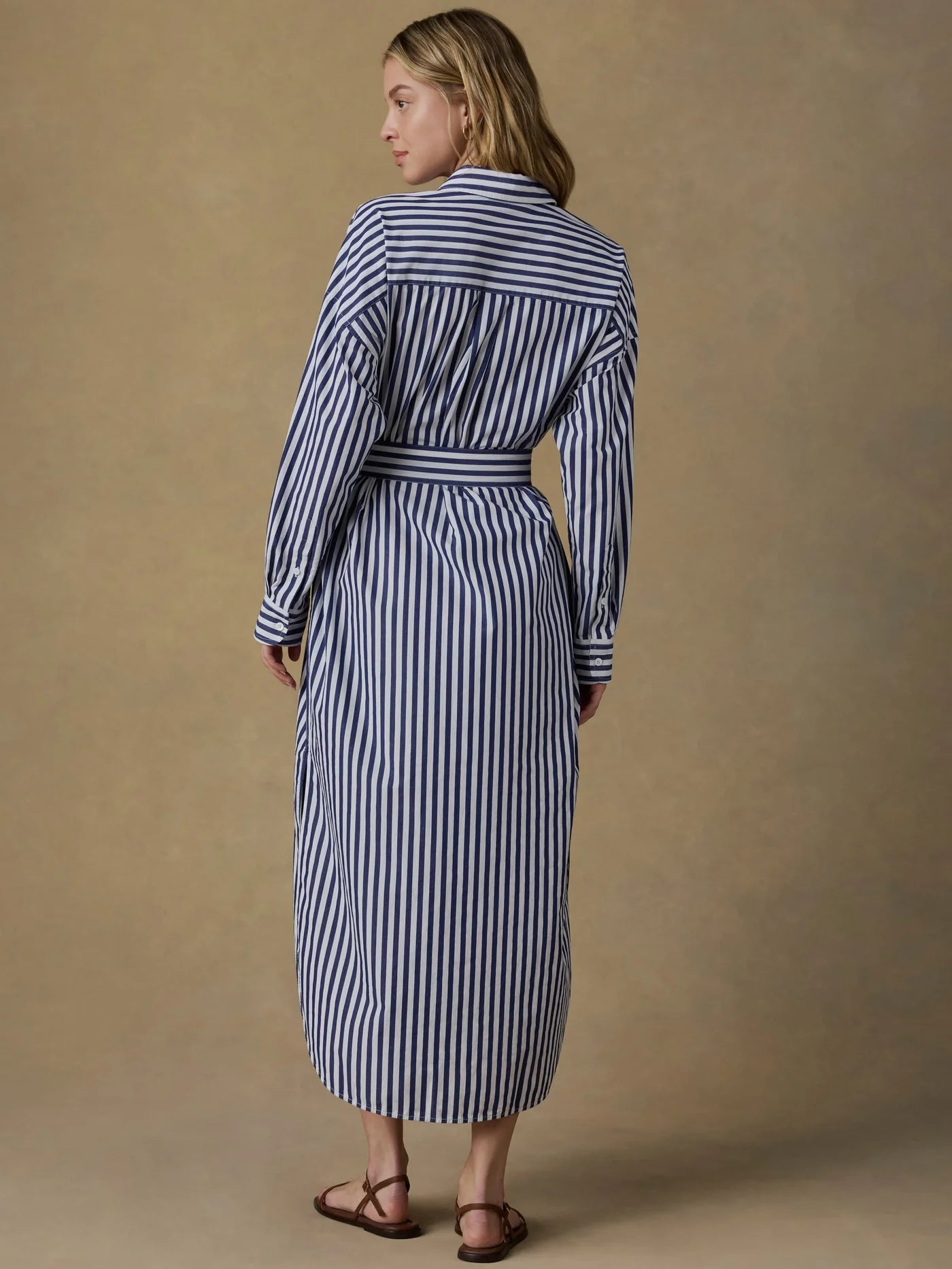 Coastal Poplin Rio Shirtdress - Seaside Stripe