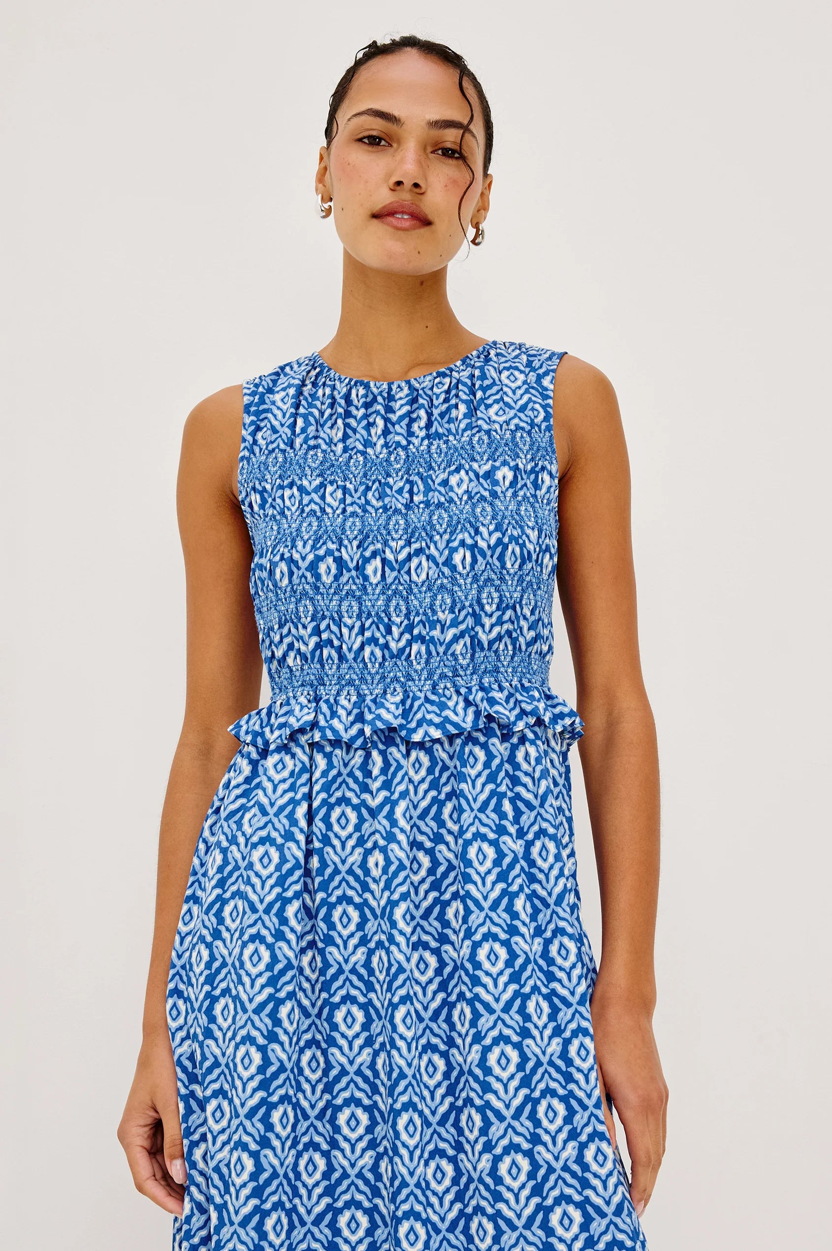 Rialto Dress - Blue Ikat