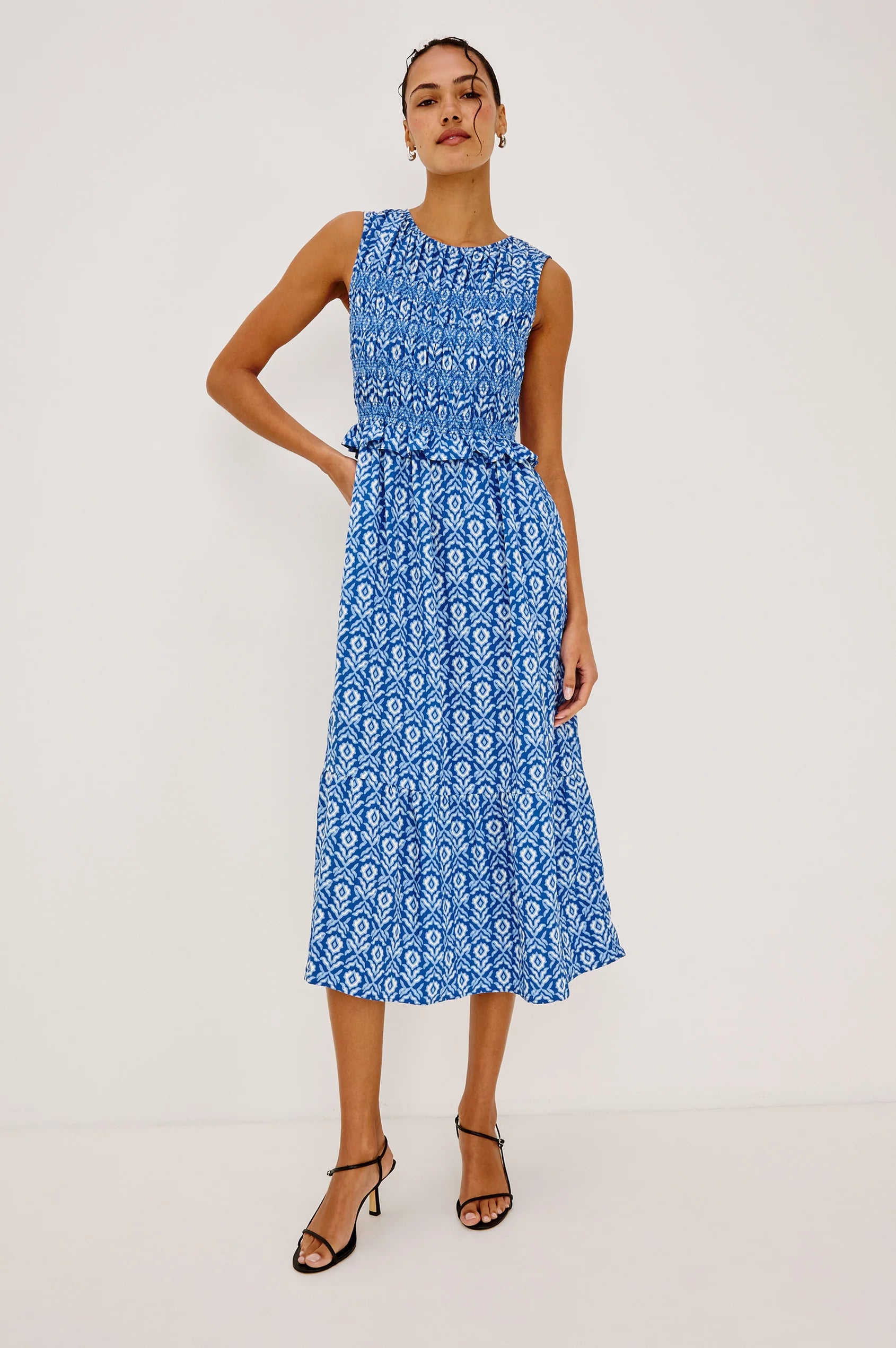 Rialto Dress - Blue Ikat
