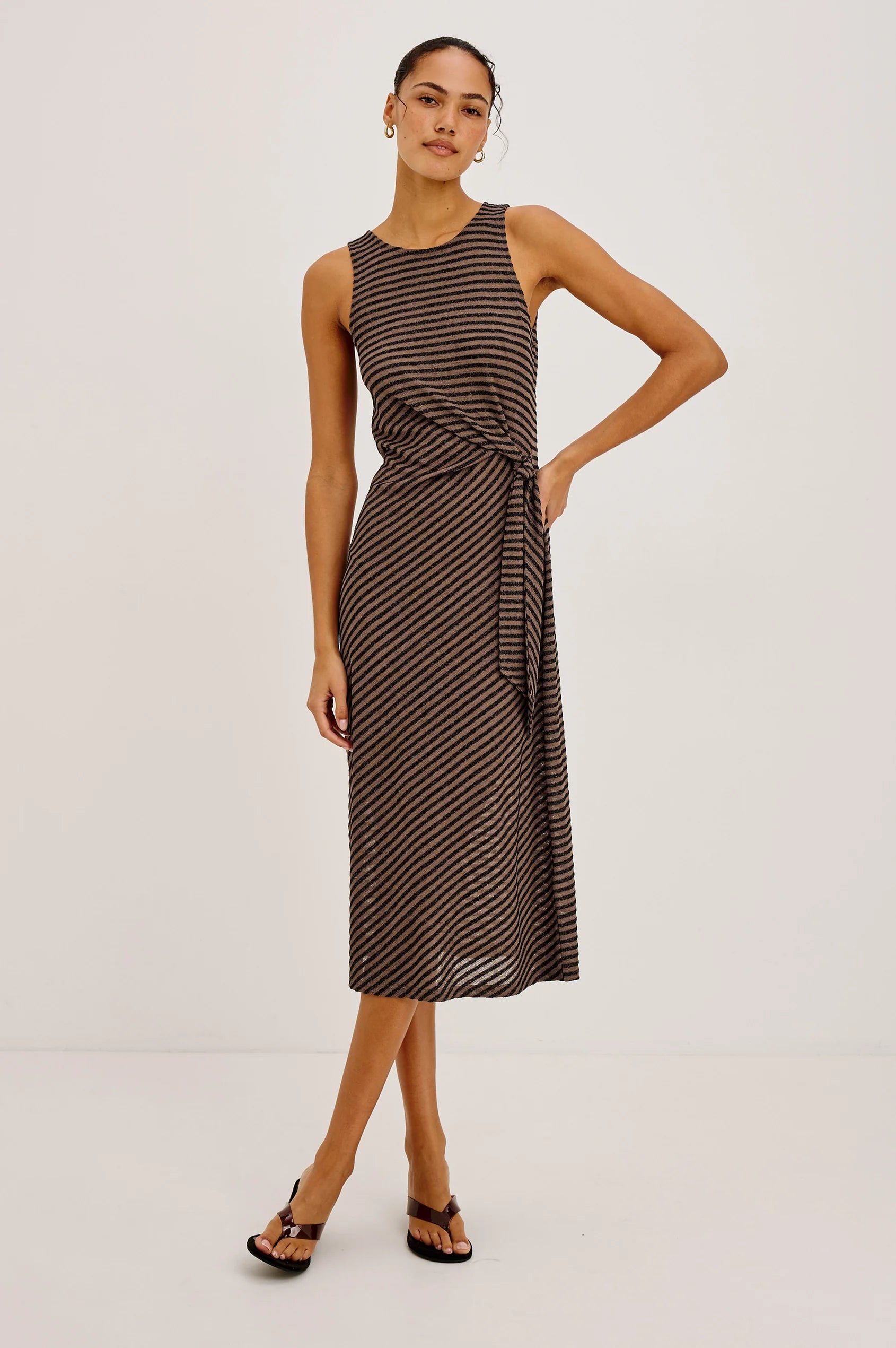 Ricky Dress - Onyx Cocoa Stripe
