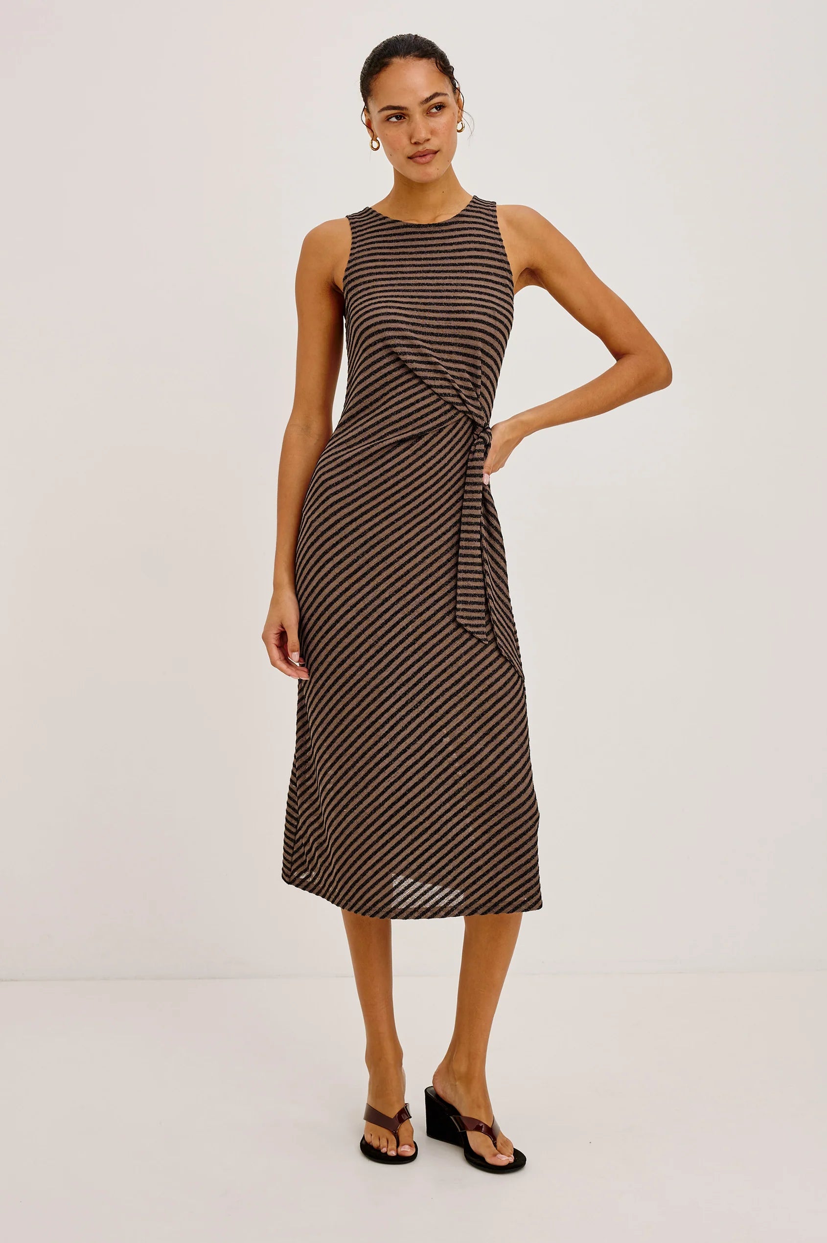 Ricky Dress - Onyx Cocoa Stripe