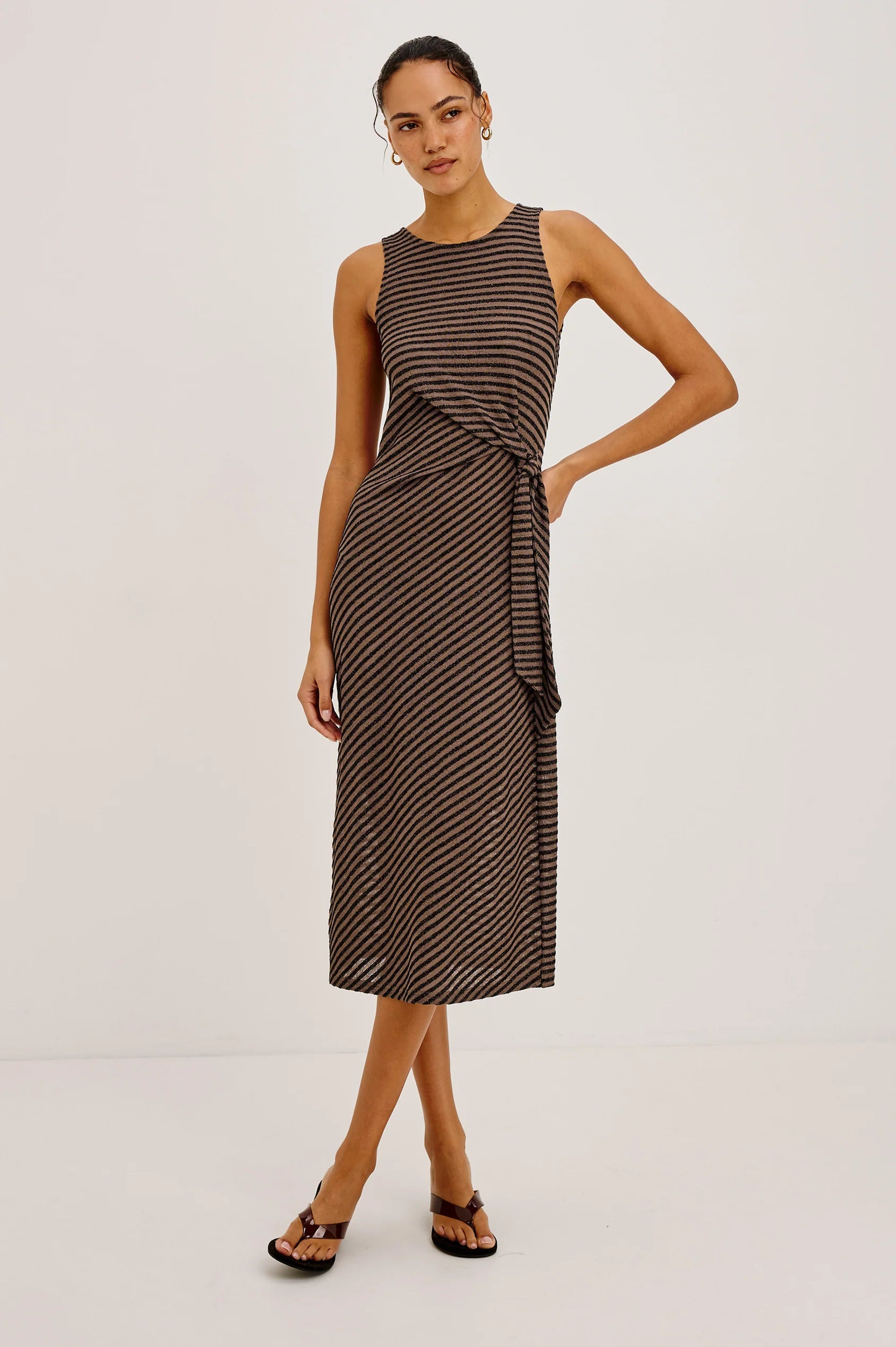 Ricky Dress - Onyx Cocoa Stripe