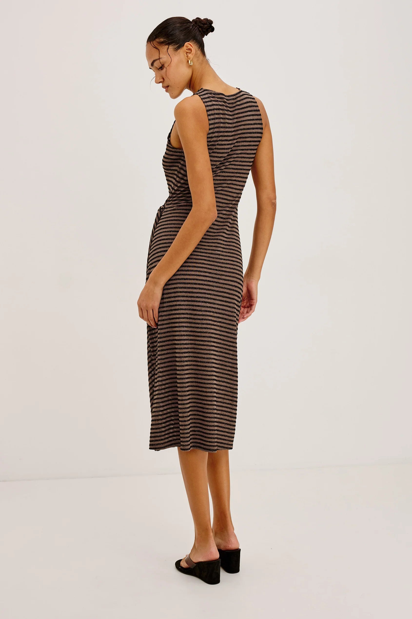 Ricky Dress - Onyx Cocoa Stripe