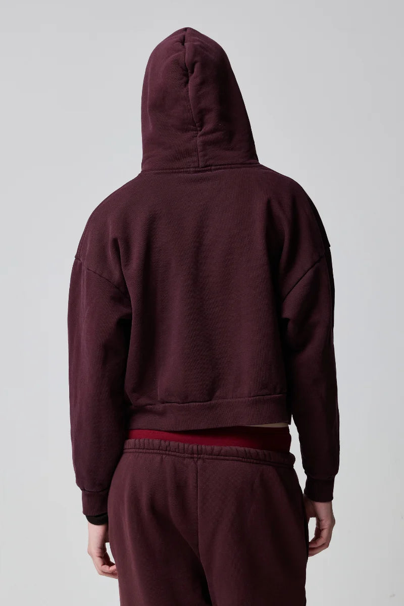 Rosie Zip Hoodie - Currant