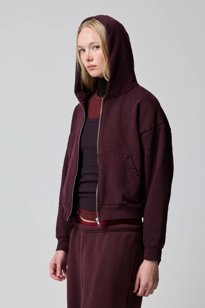 Rosie Zip Hoodie - Currant