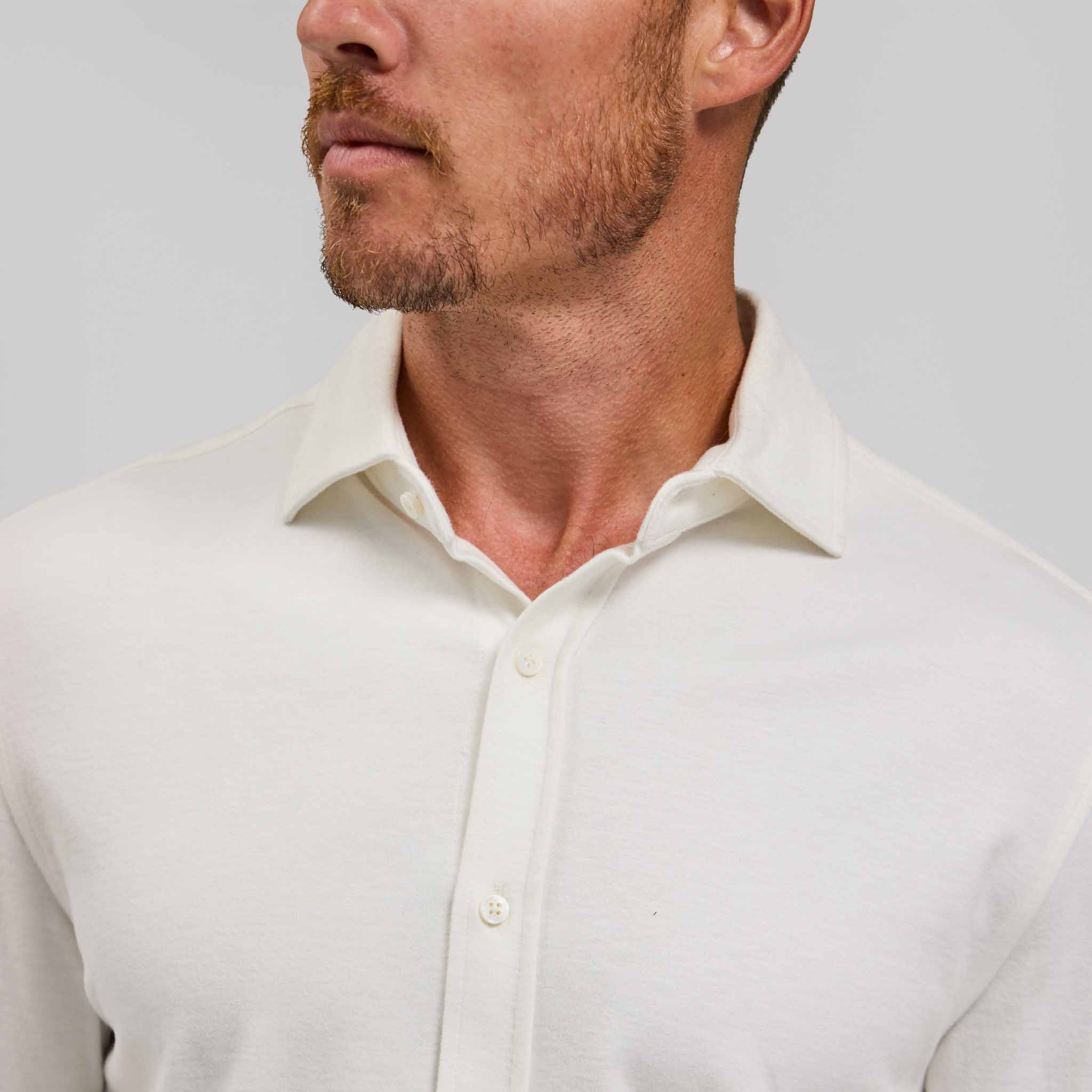 The Claude Heather Tech Button Down - White