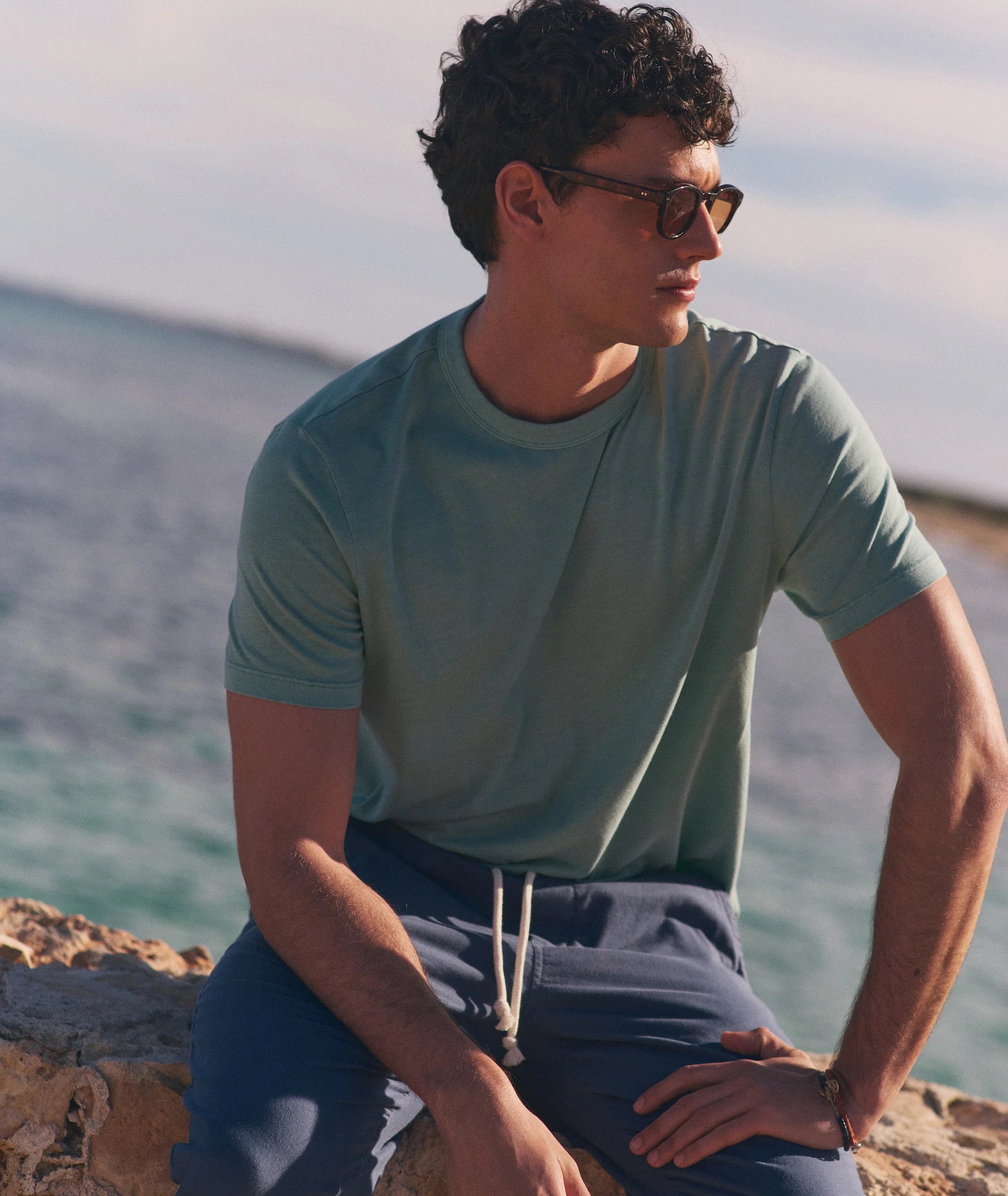 Hemp Cotton Relaxed Tee - Iceberg Green