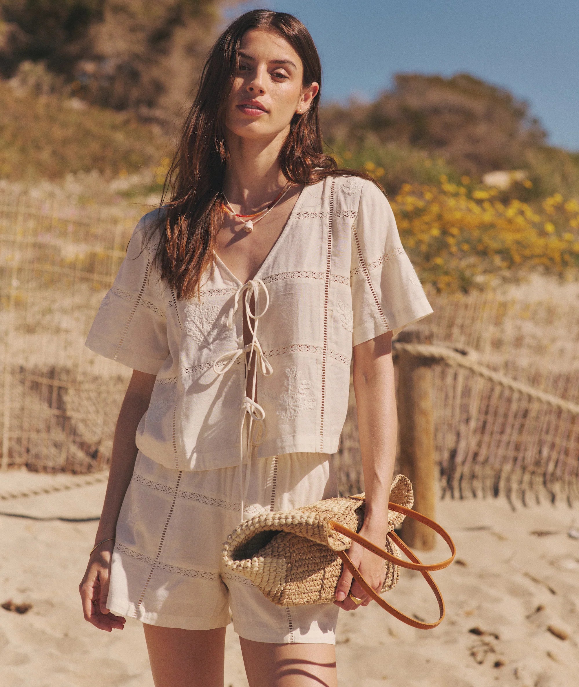 Marella Embroidered Top - Antique White
