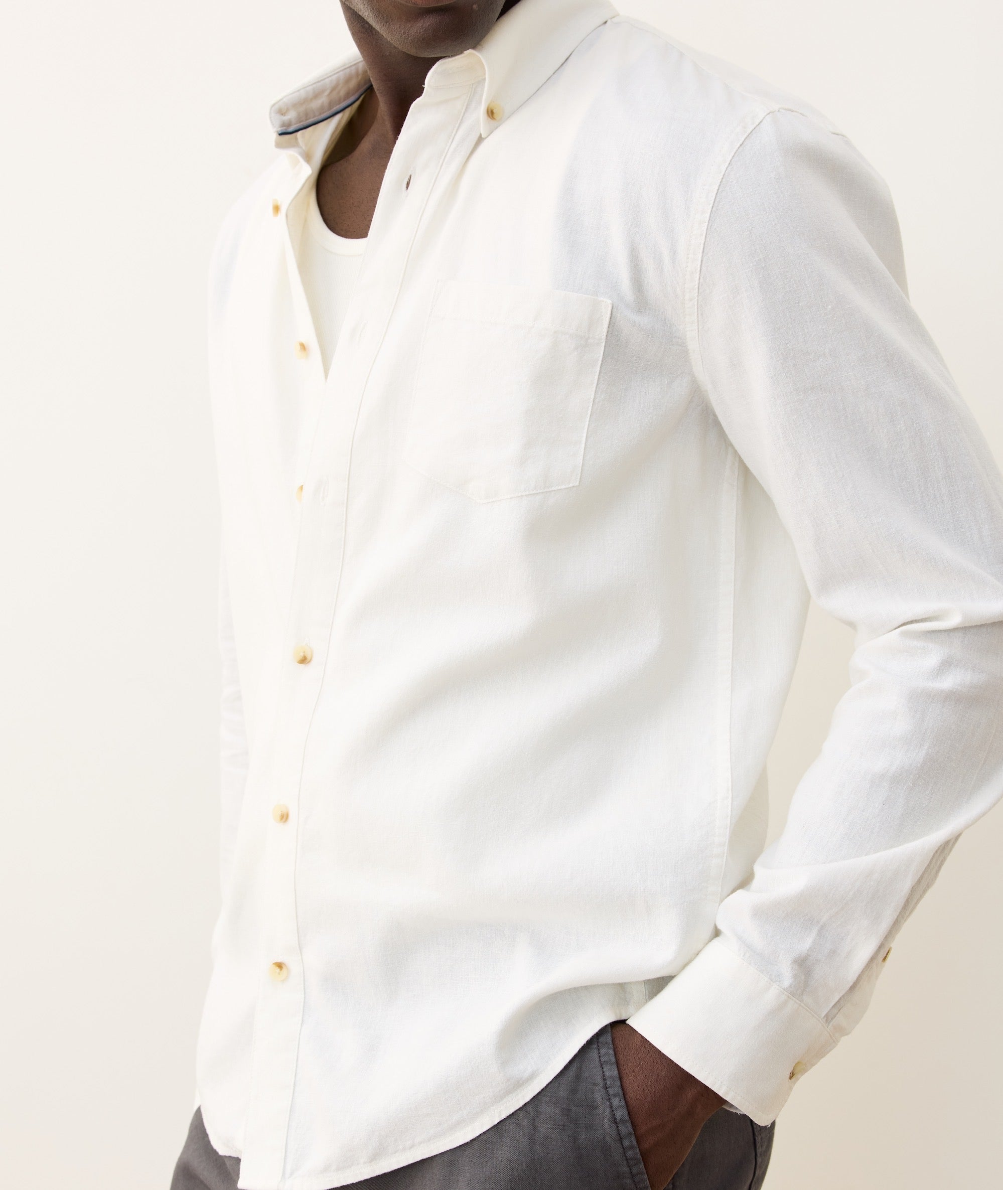 Better-Than-Linen Long Sleeve Shirt - White