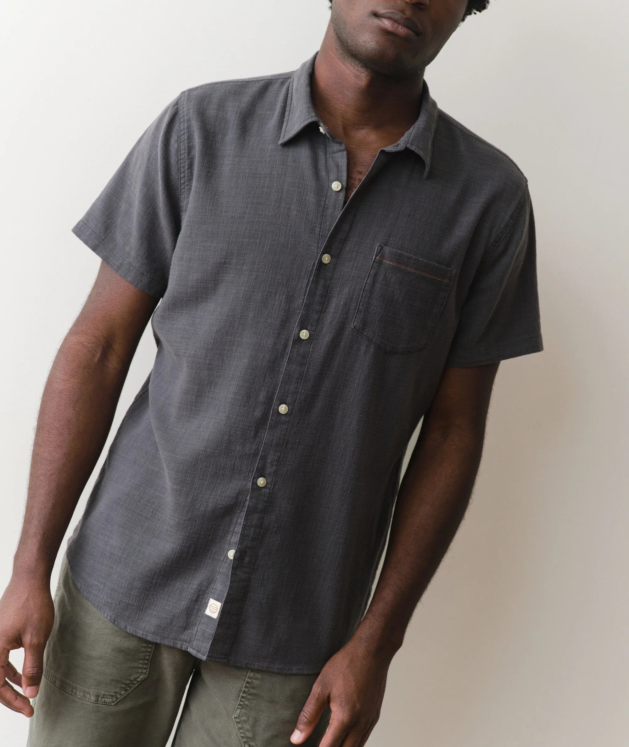 Stretch Selvage Short Sleeve Shirt - India Ink