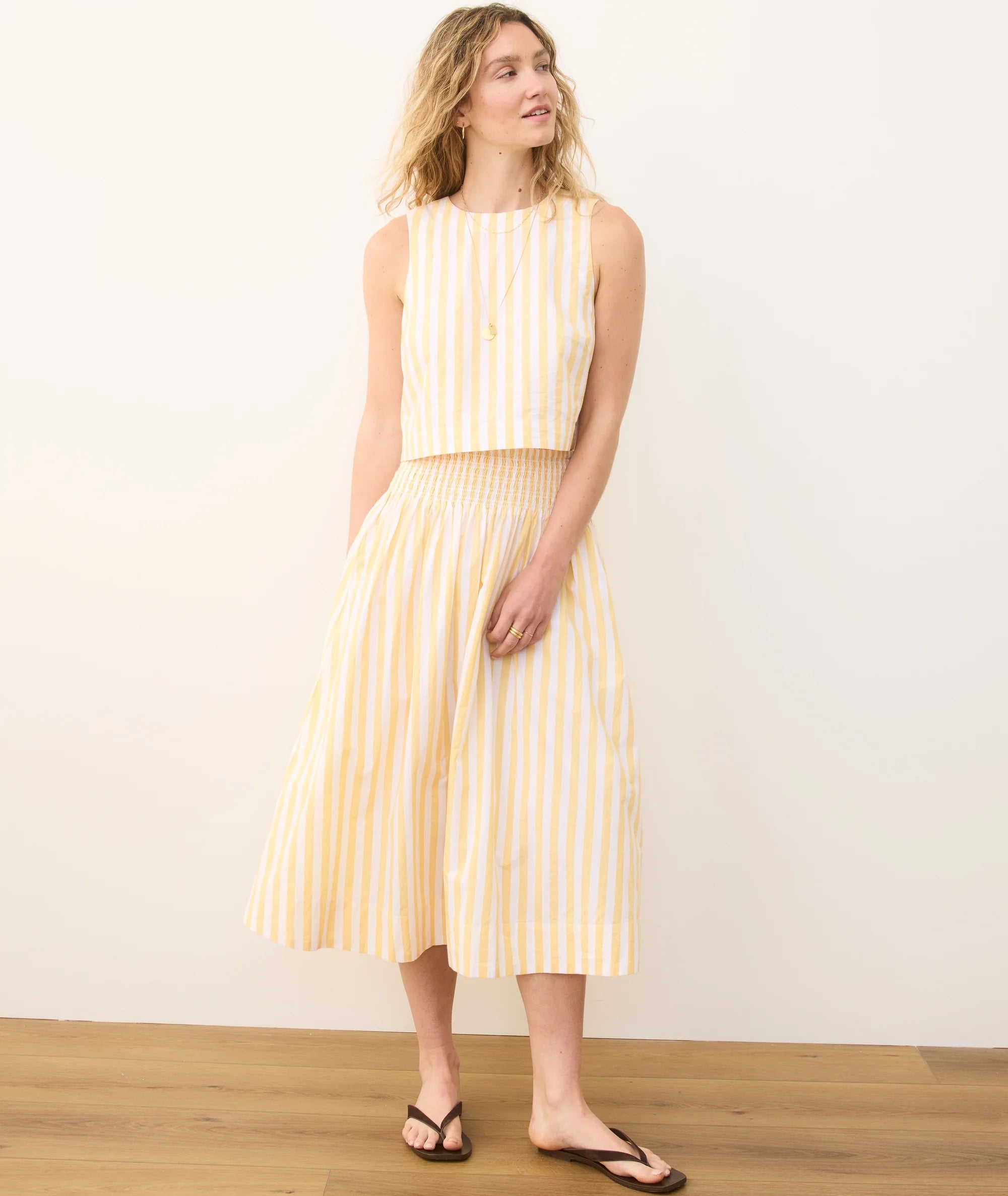 Bea Poplin Midi Skirt