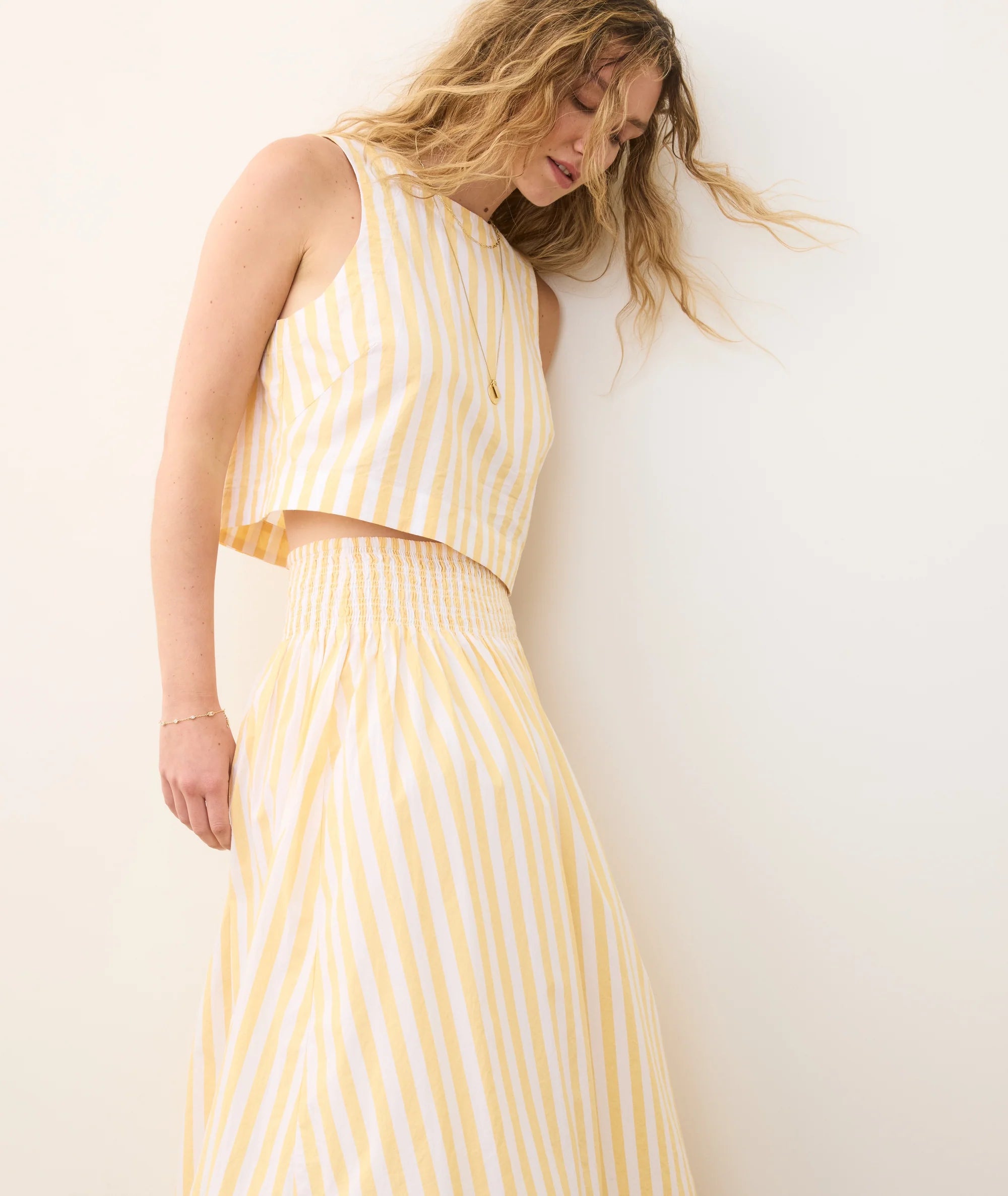 Bea Poplin Midi Skirt
