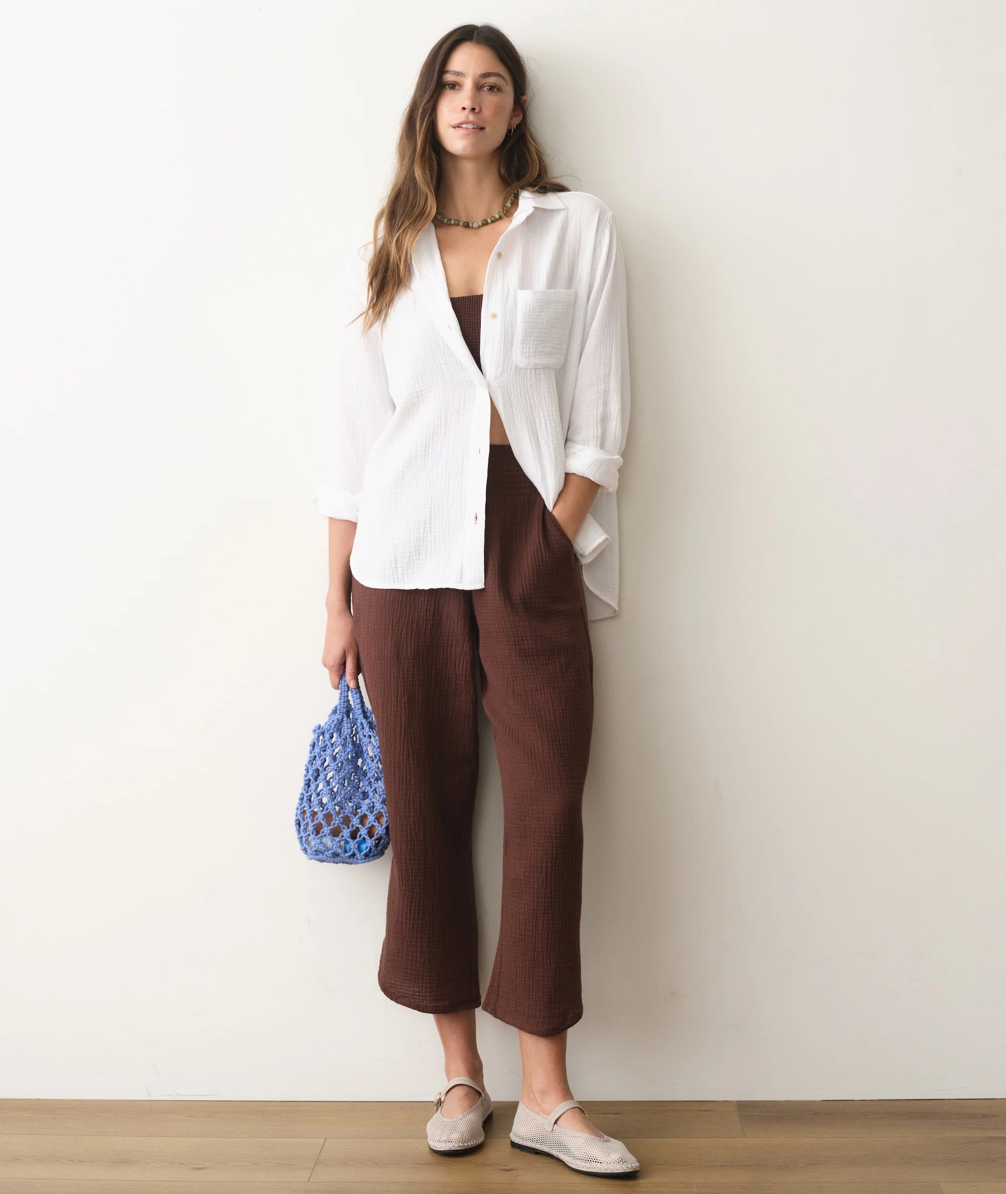 Jane Relaxed Double Cloth Shirt - White