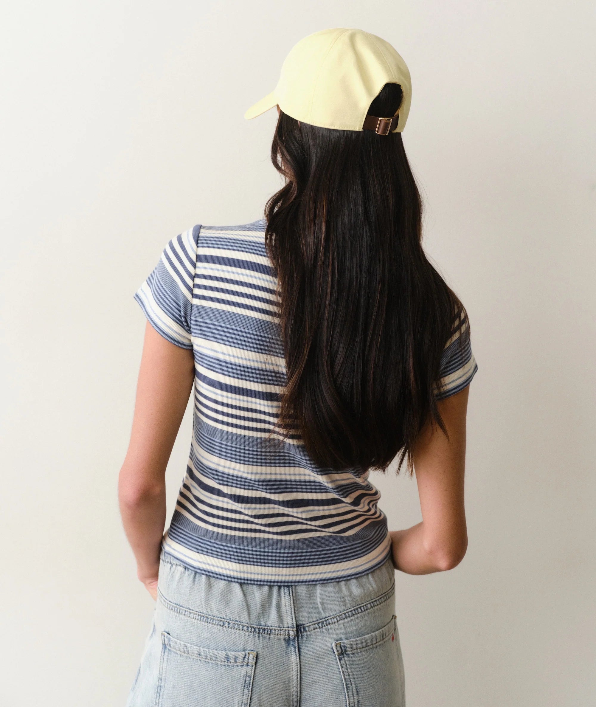 Lexi Rib Sun-In Crew Tee - Blue Stripe