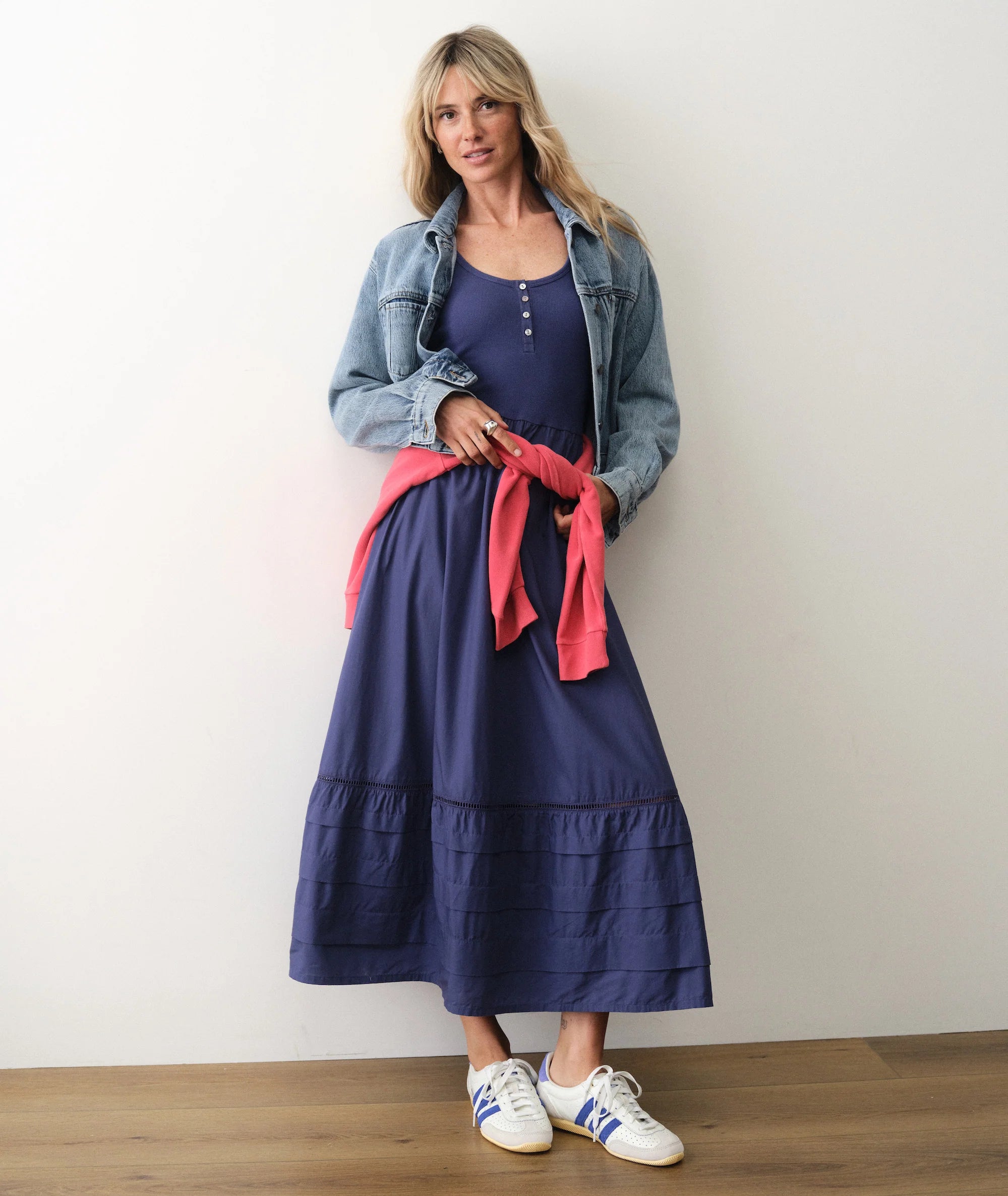 Lexi Rib Split Dress - Navy