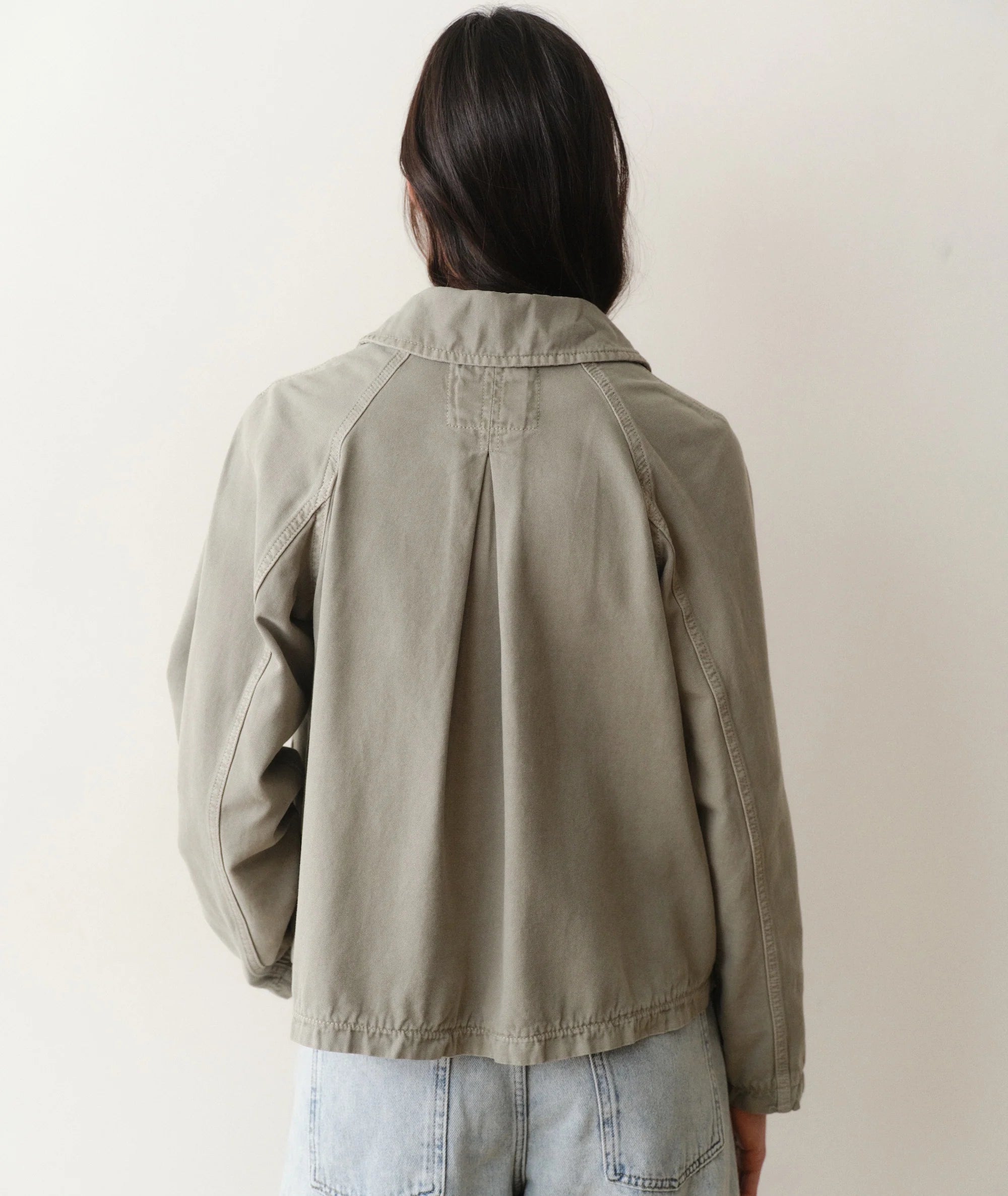 Olivia Cropped Trench - Sage