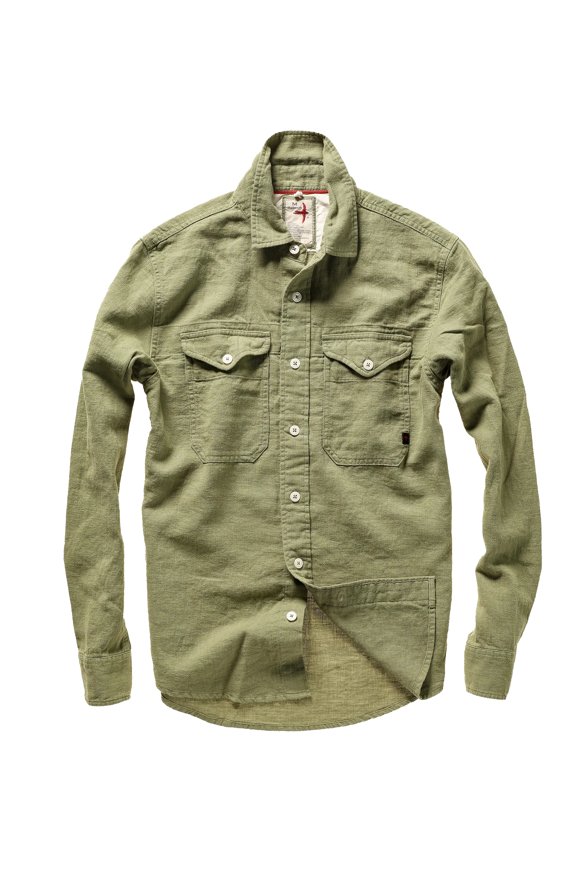 Slub Linen Workshirt - Light Olive