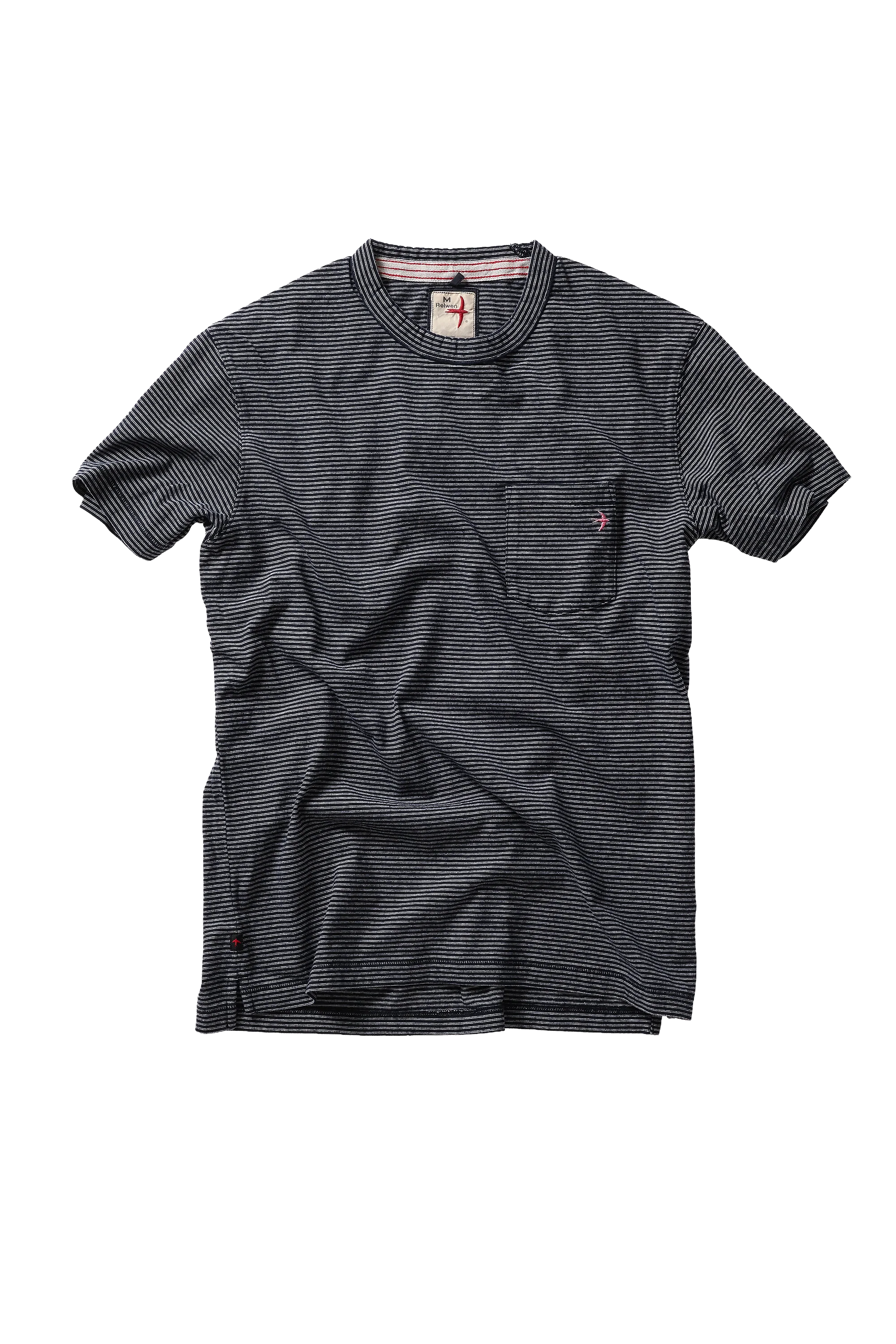 Dbl Feedstripe Tee - Midnight/White