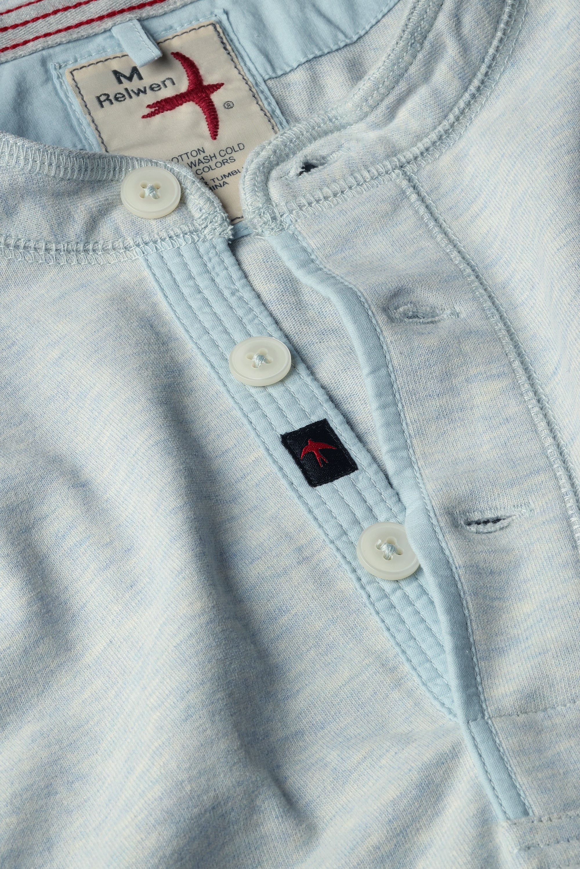 Ringspun Henley - Ice Blue