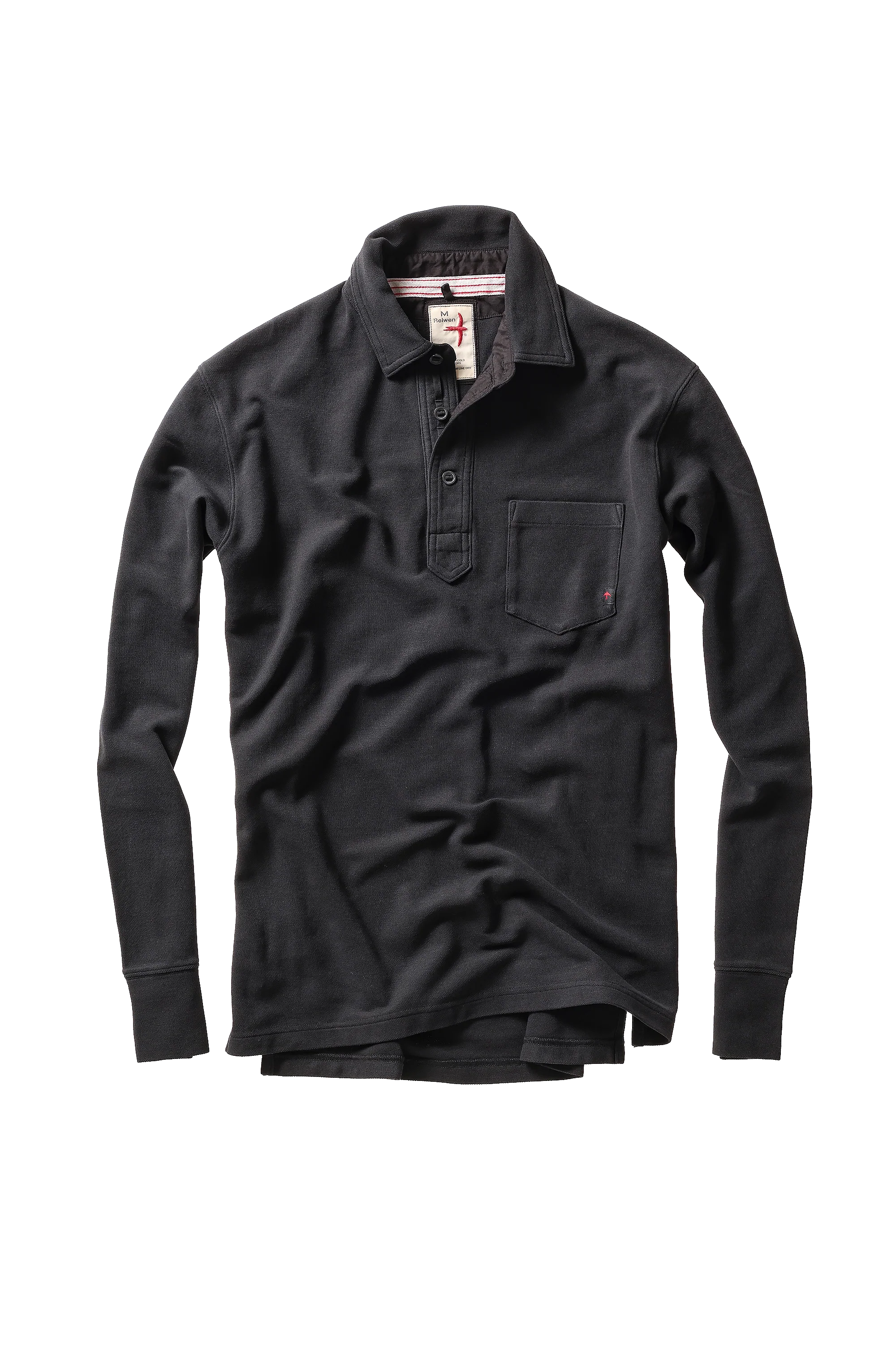 L/S Vintage Pique Polo - Black
