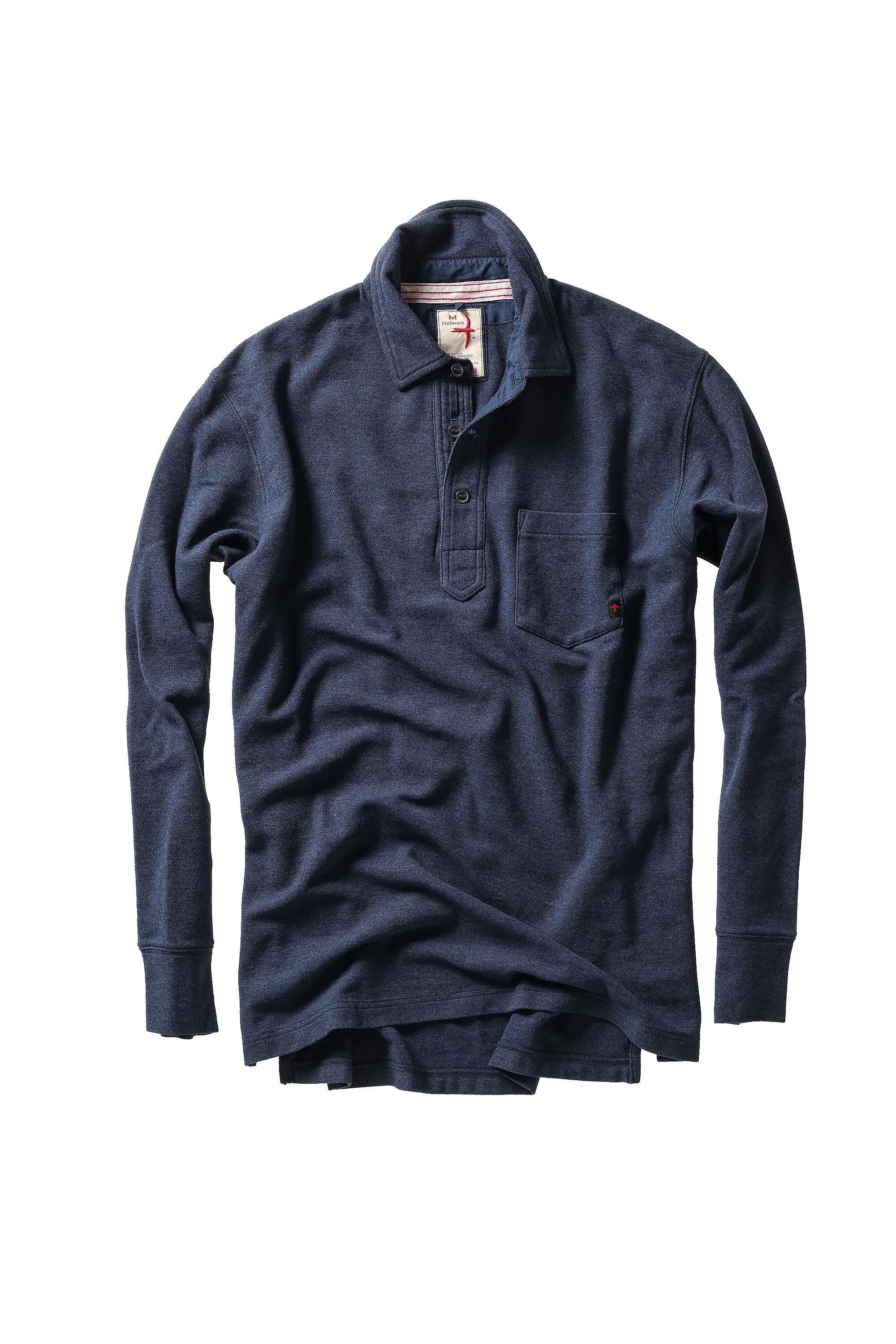L/S Vintage Pique Polo - Navy Heather